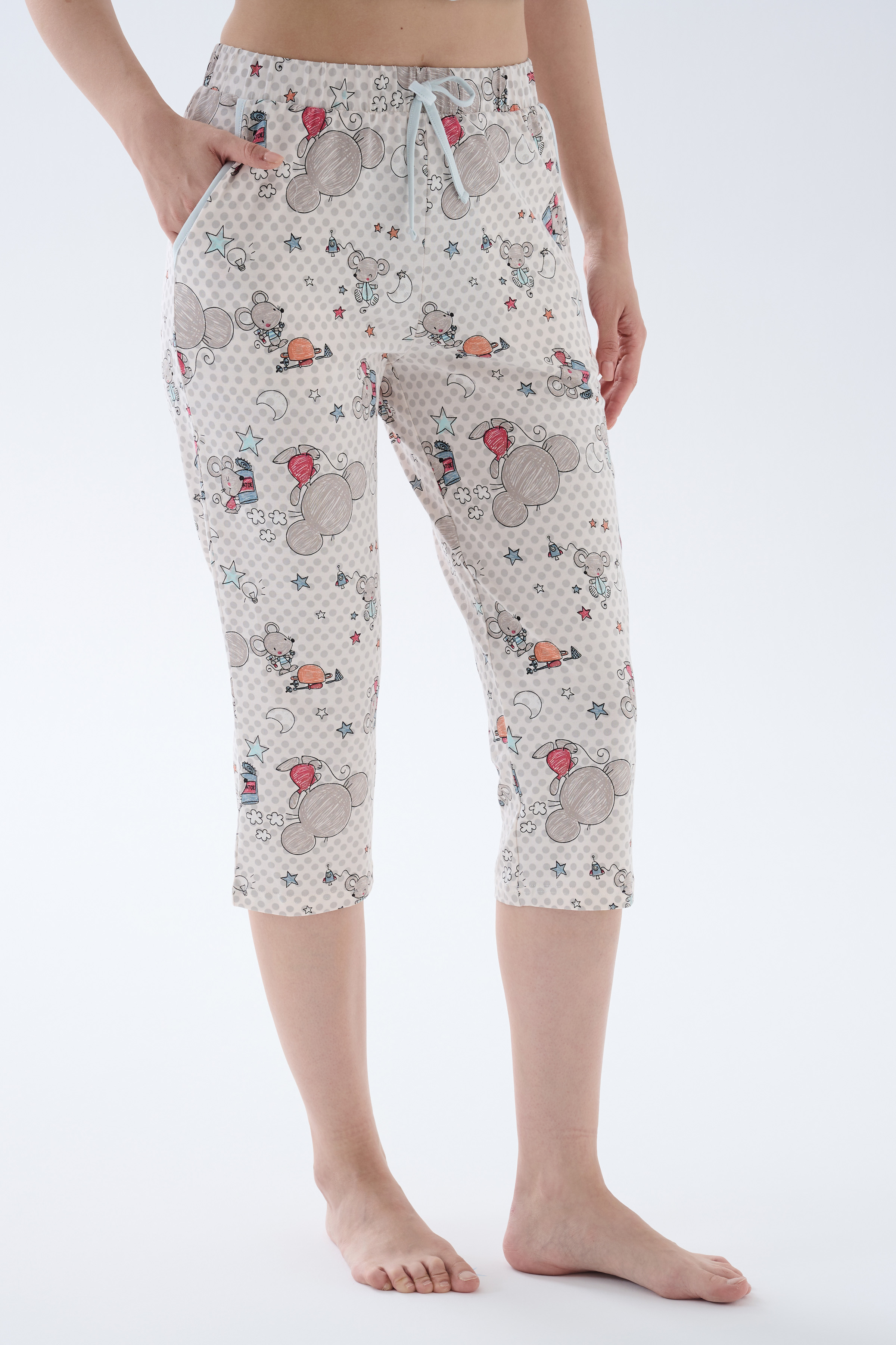 Kadın Pamuklu Kapri Pijama Altı