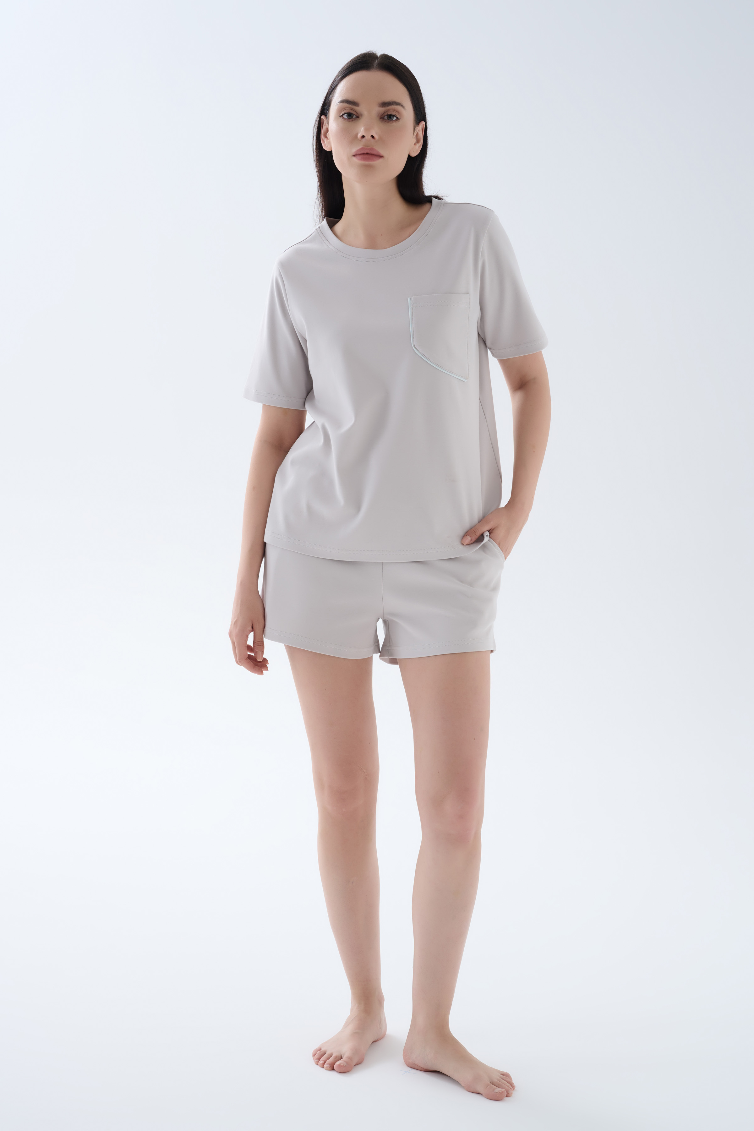 Kadın Pamuklu Cepli Şort Pijama Altı