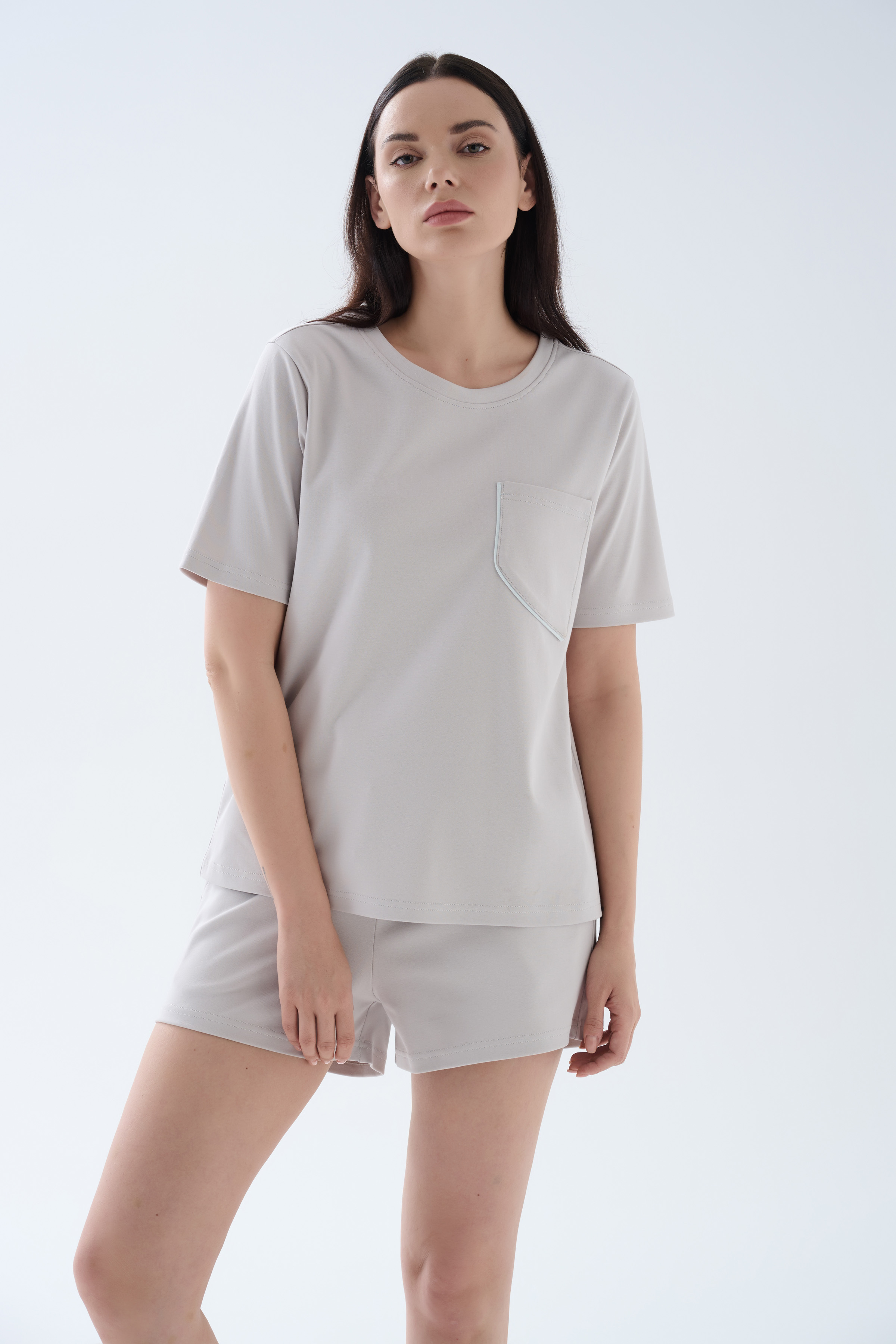 Kadın Pamuklu Kısa Kollu Pijama Üstü