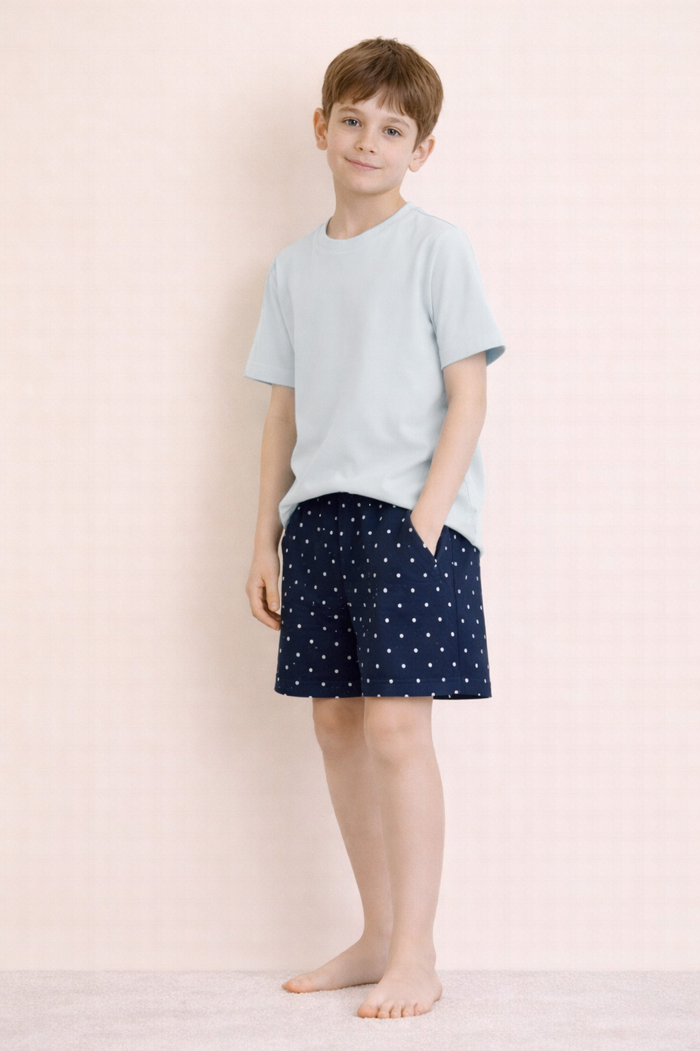 Erkek Çocuk Modal Reglan Kol Şortlu Pijama Takımı