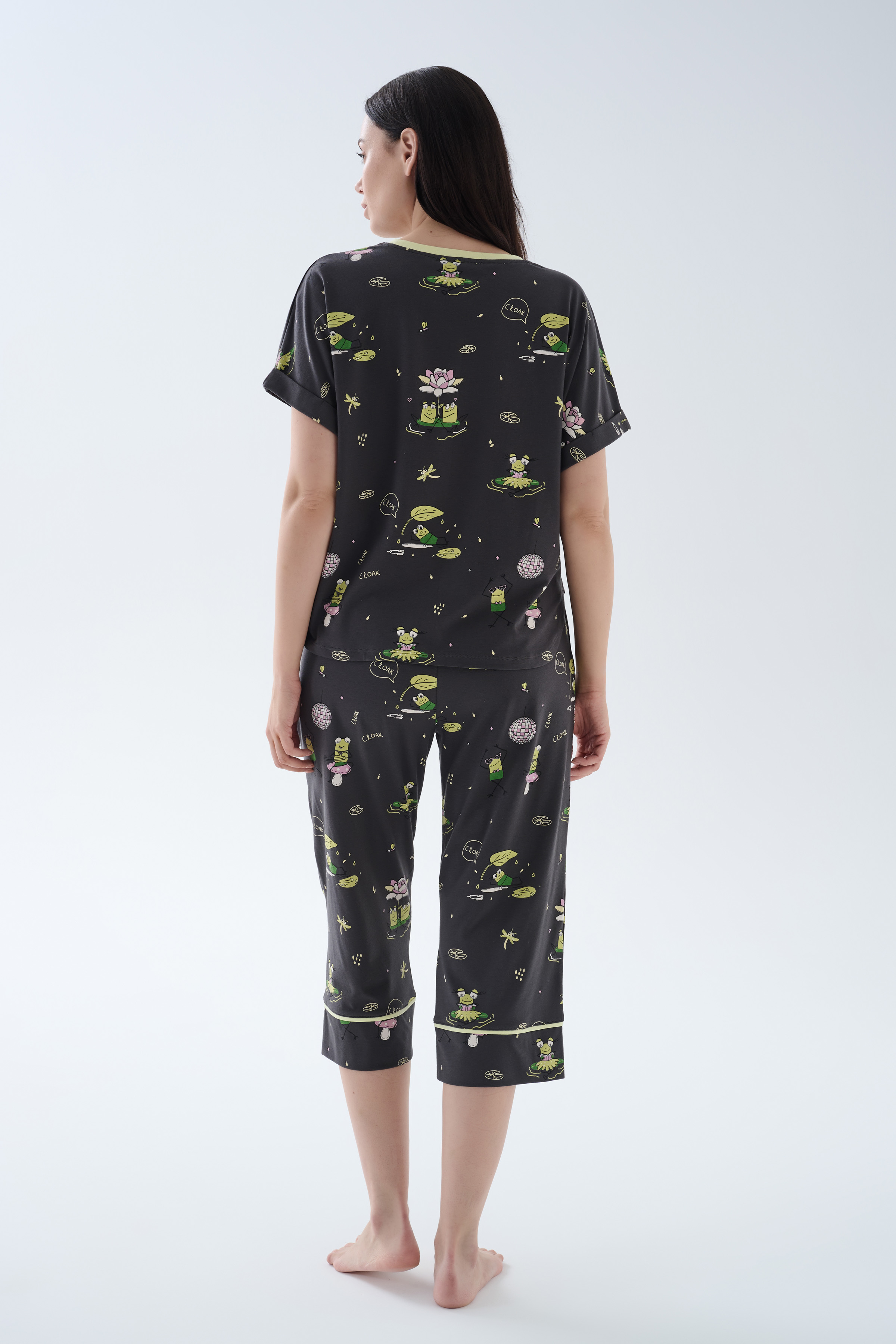 Kadın Pamuklu Kapri Pijama Altı