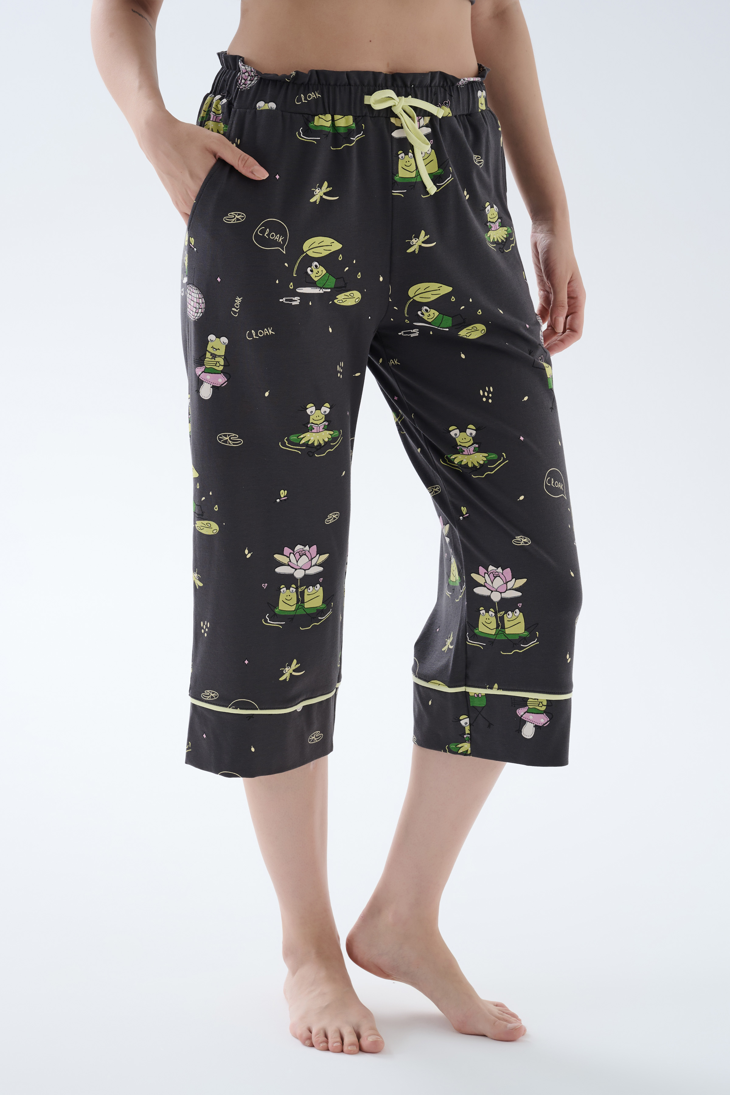 Kadın Pamuklu Kapri Pijama Altı