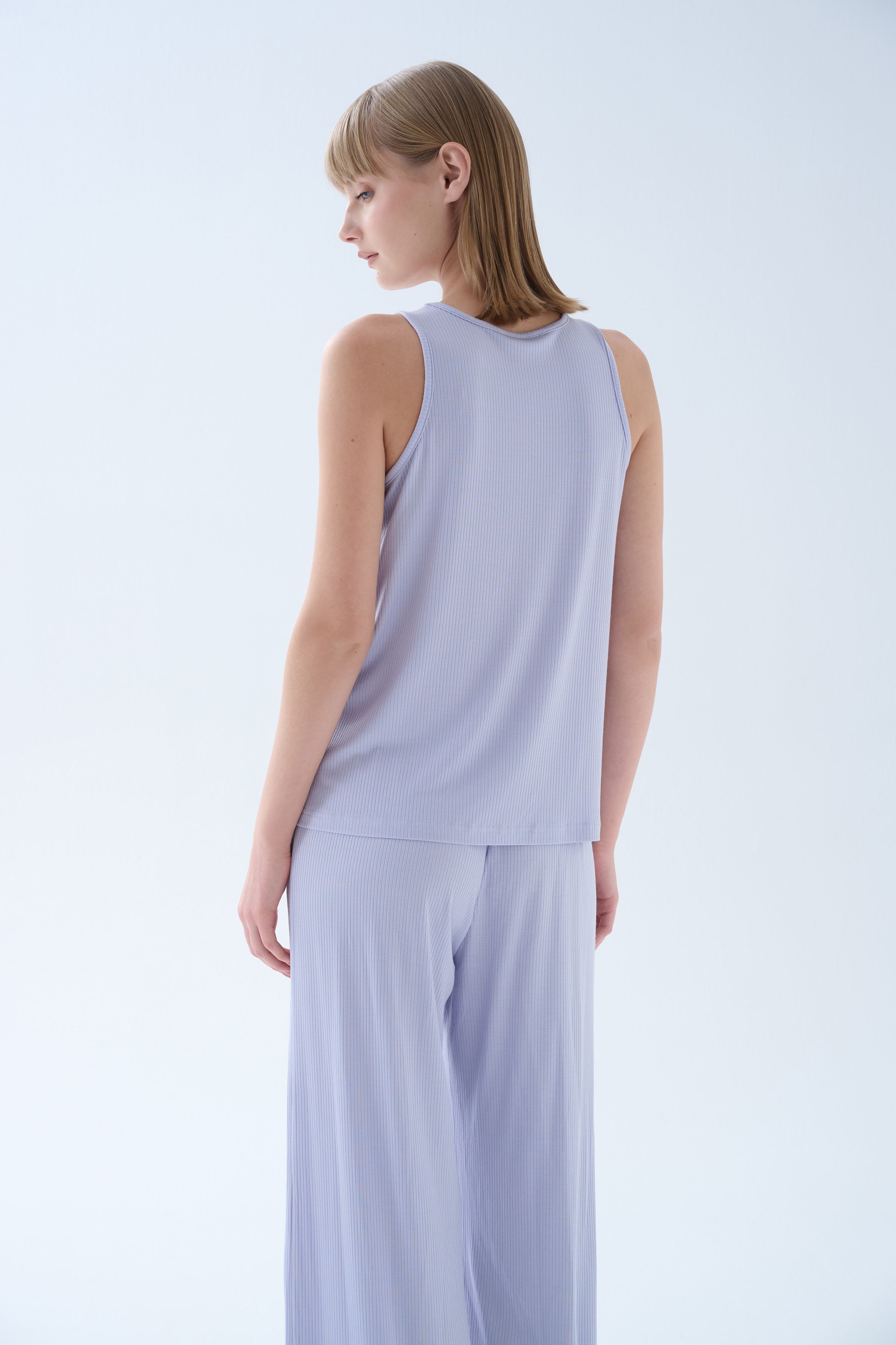 Kadın Modal Kaşkorse Atletli Midi Pijama Takımı