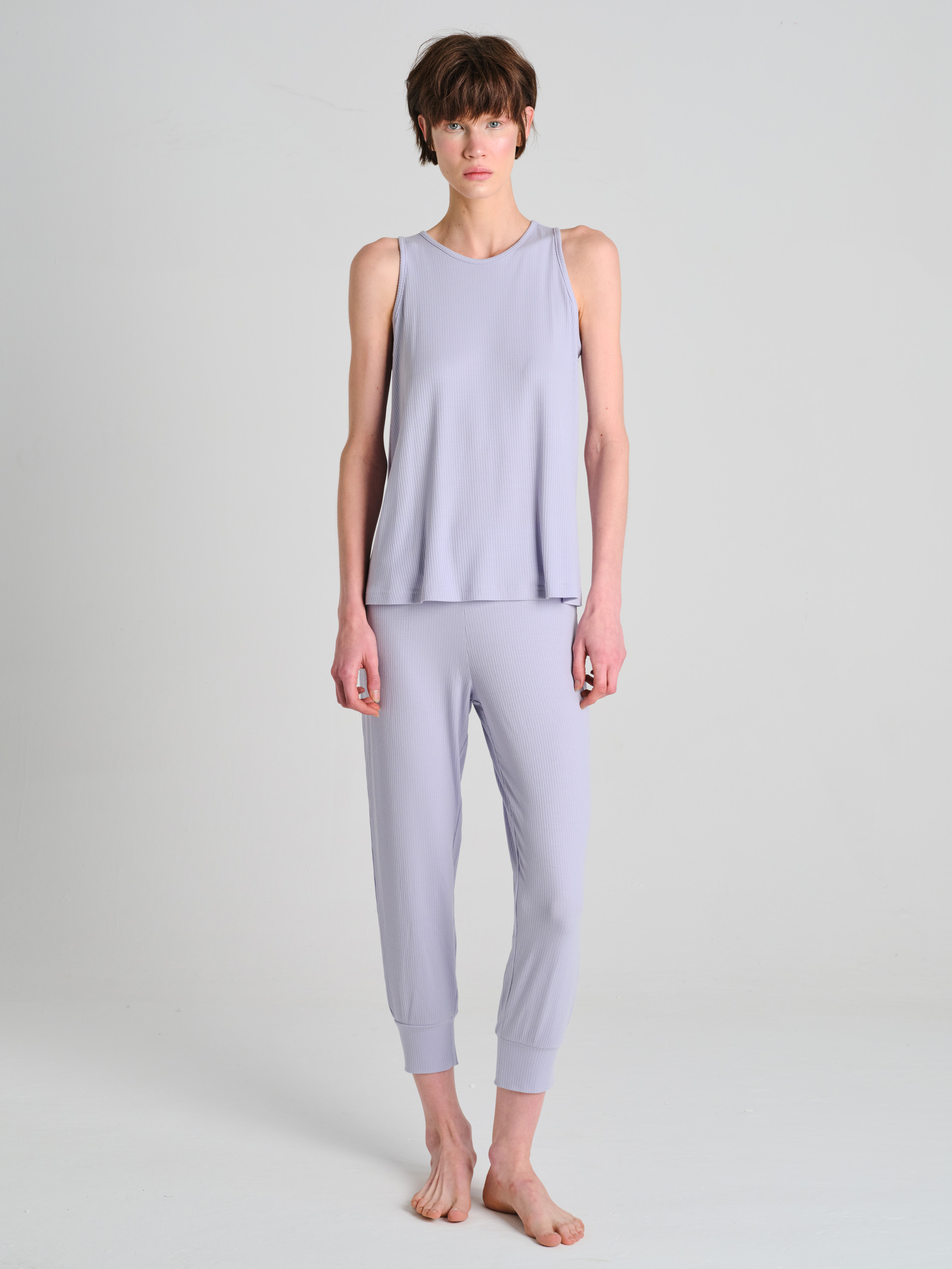 Kadın Modal Kaşkorse Atletli Midi Pijama Takımı