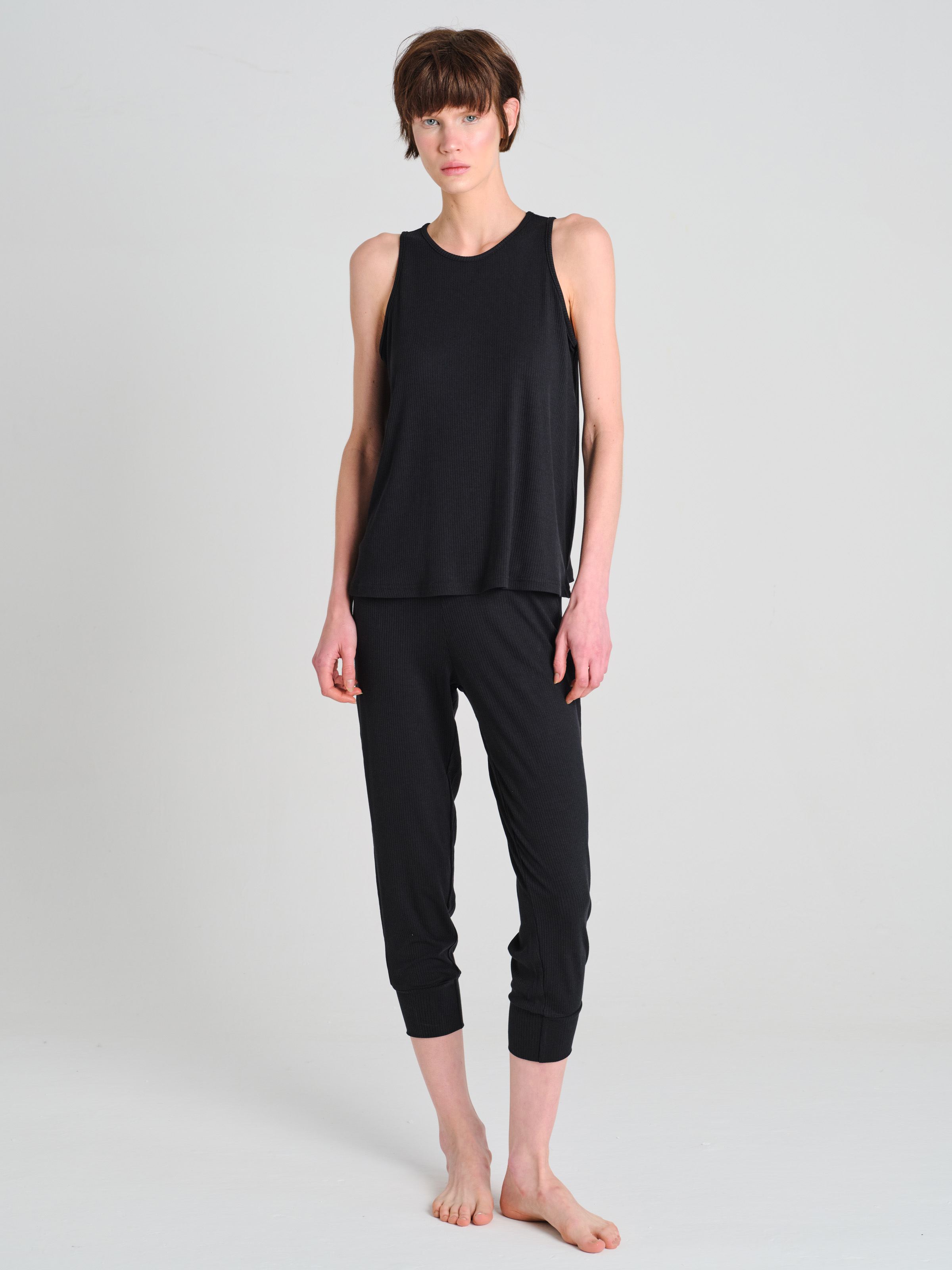 Kadın Modal Kaşkorse Atletli Midi Pijama Takımı