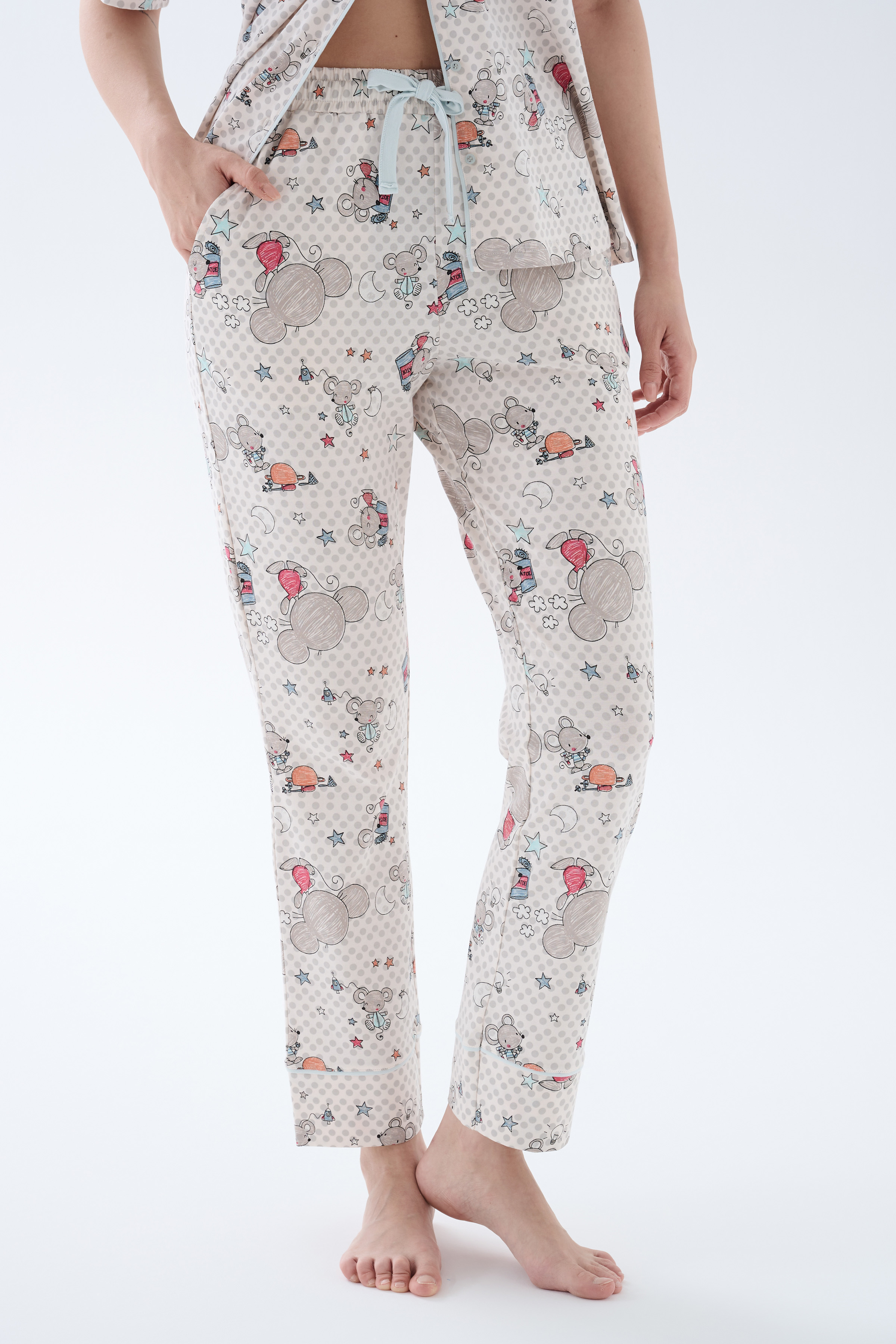 Kadın Pamuklu Cepli Uzun Pijama Altı