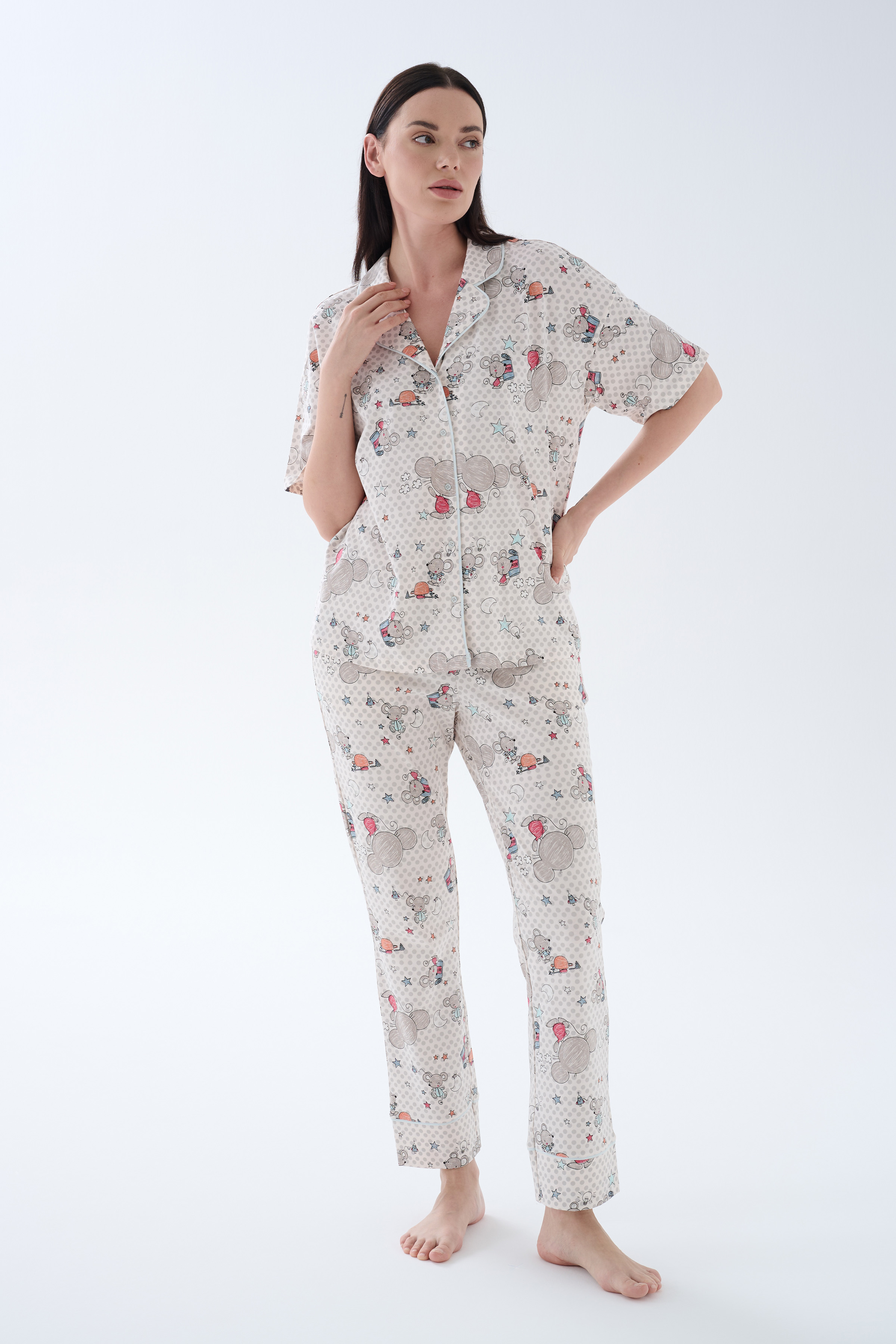 Kadın Pamuklu Cepli Uzun Pijama Altı