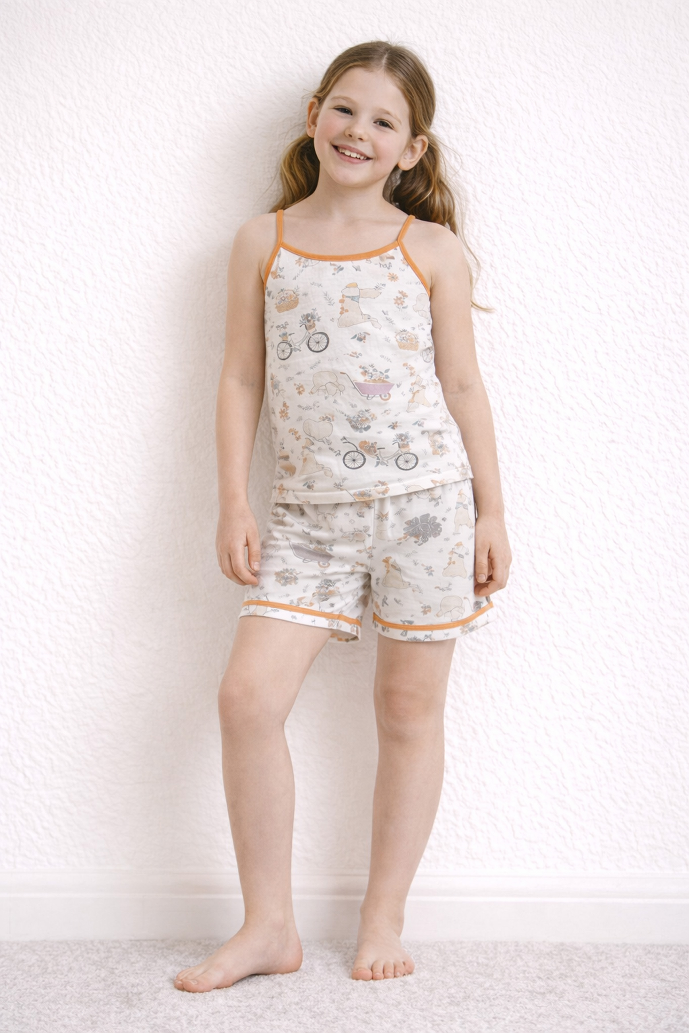 Kız Çocuk Pamuklu Atlet Şortlu Pijama Takımı