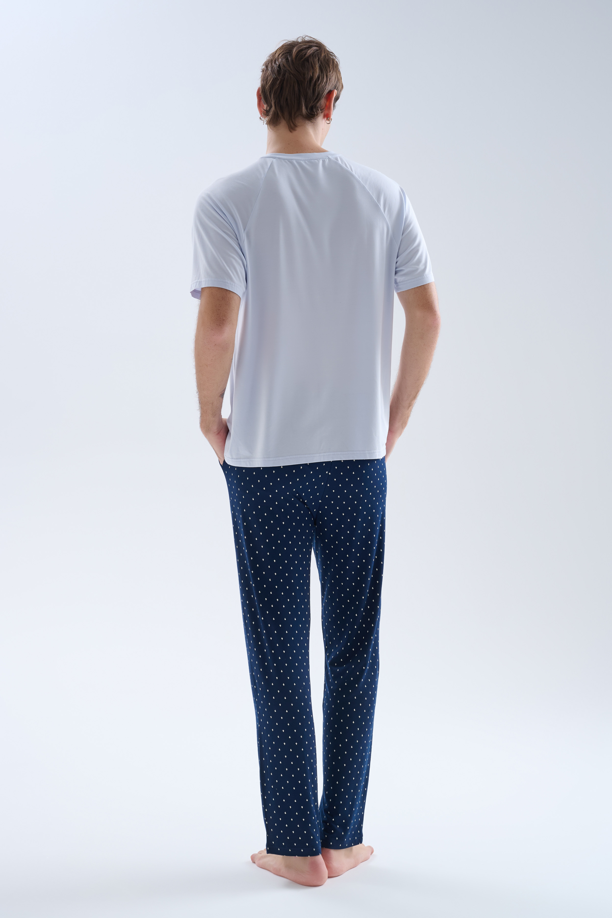 Erkek Modal Reglan Kollu Uzun Pijama Takımı