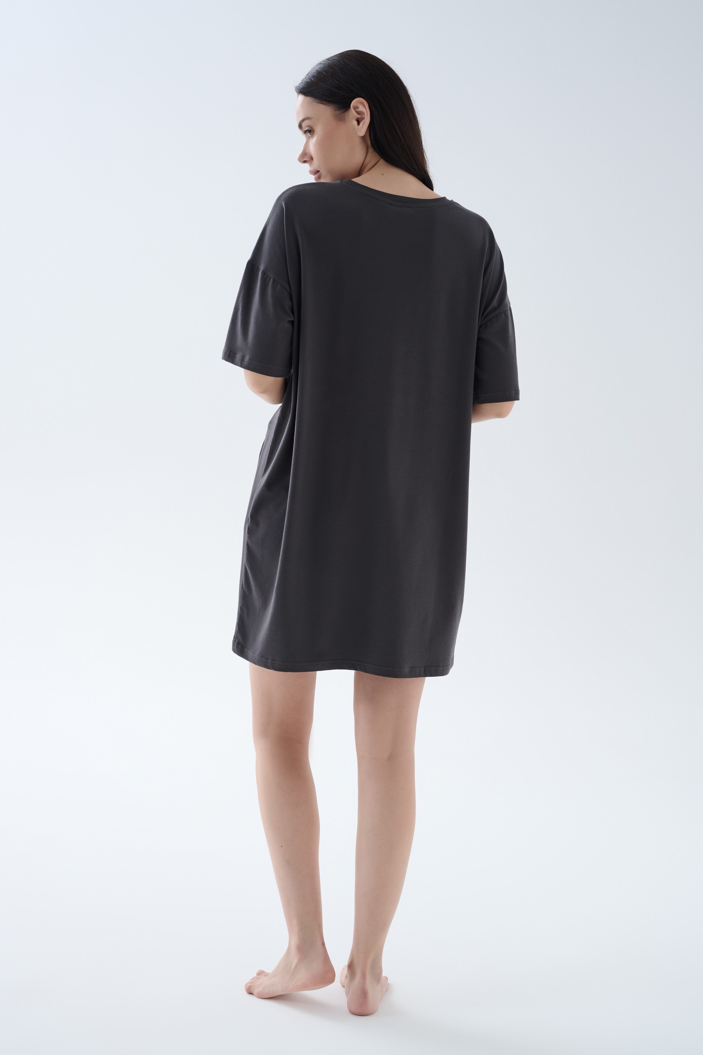 Kadın Pamuklu Kısa Kollu Cep Detaylı Gecelik