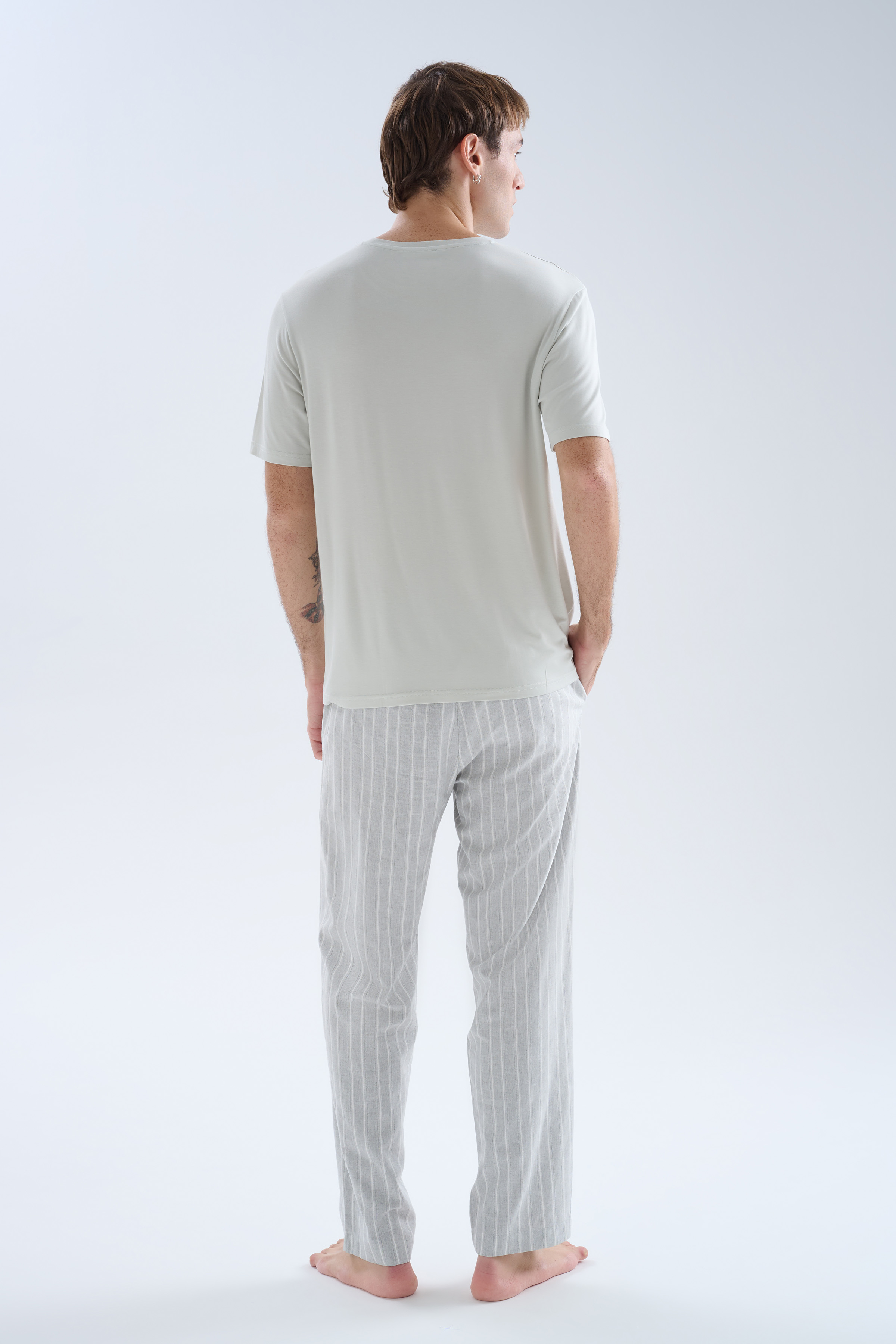 Erkek Viskoz Dokuma Cepli Uzun Pijama Altı