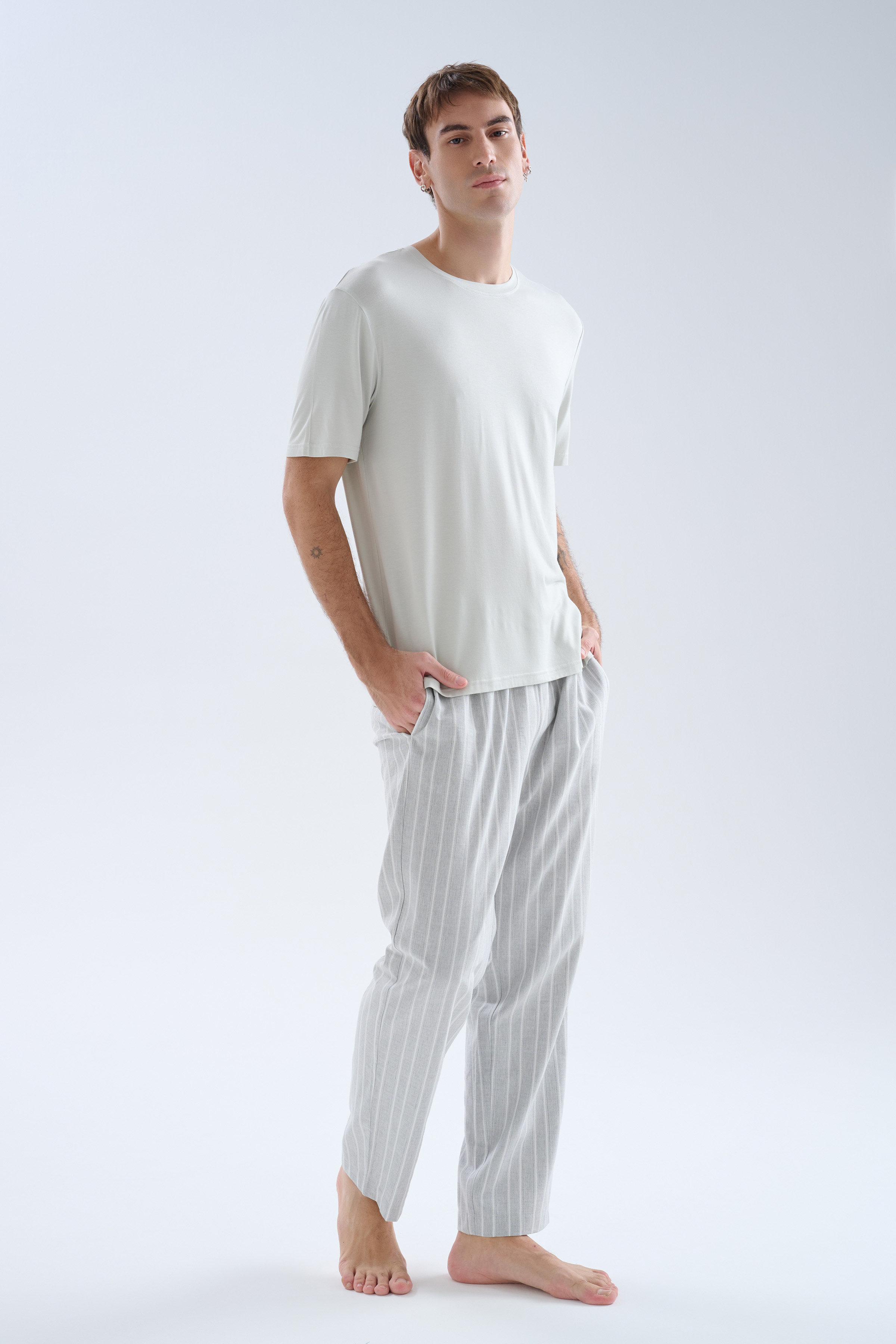 Erkek Viskoz Dokuma Cepli Uzun Pijama Altı