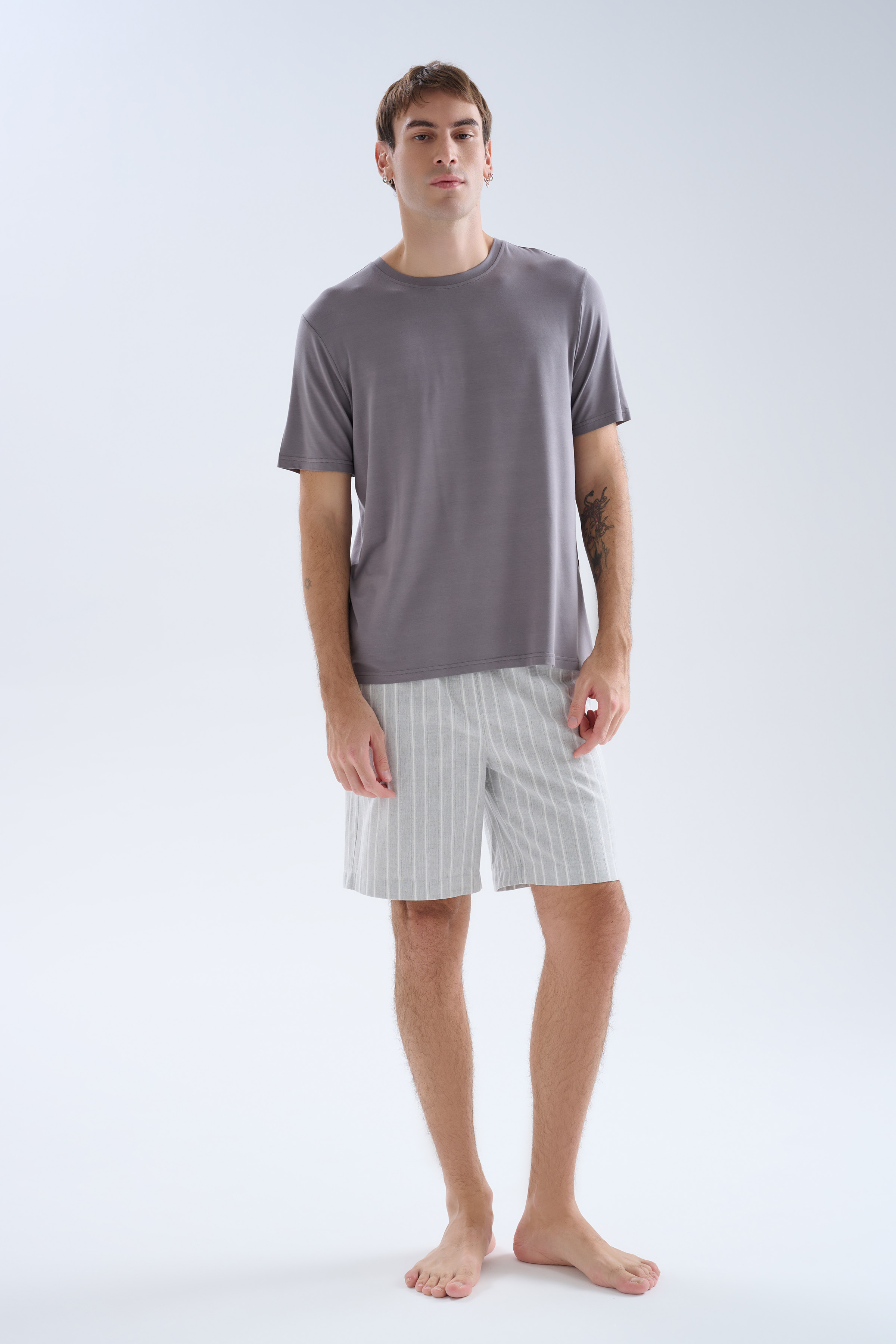 Erkek Viskoz Kısa Kollu Pijama Üstü