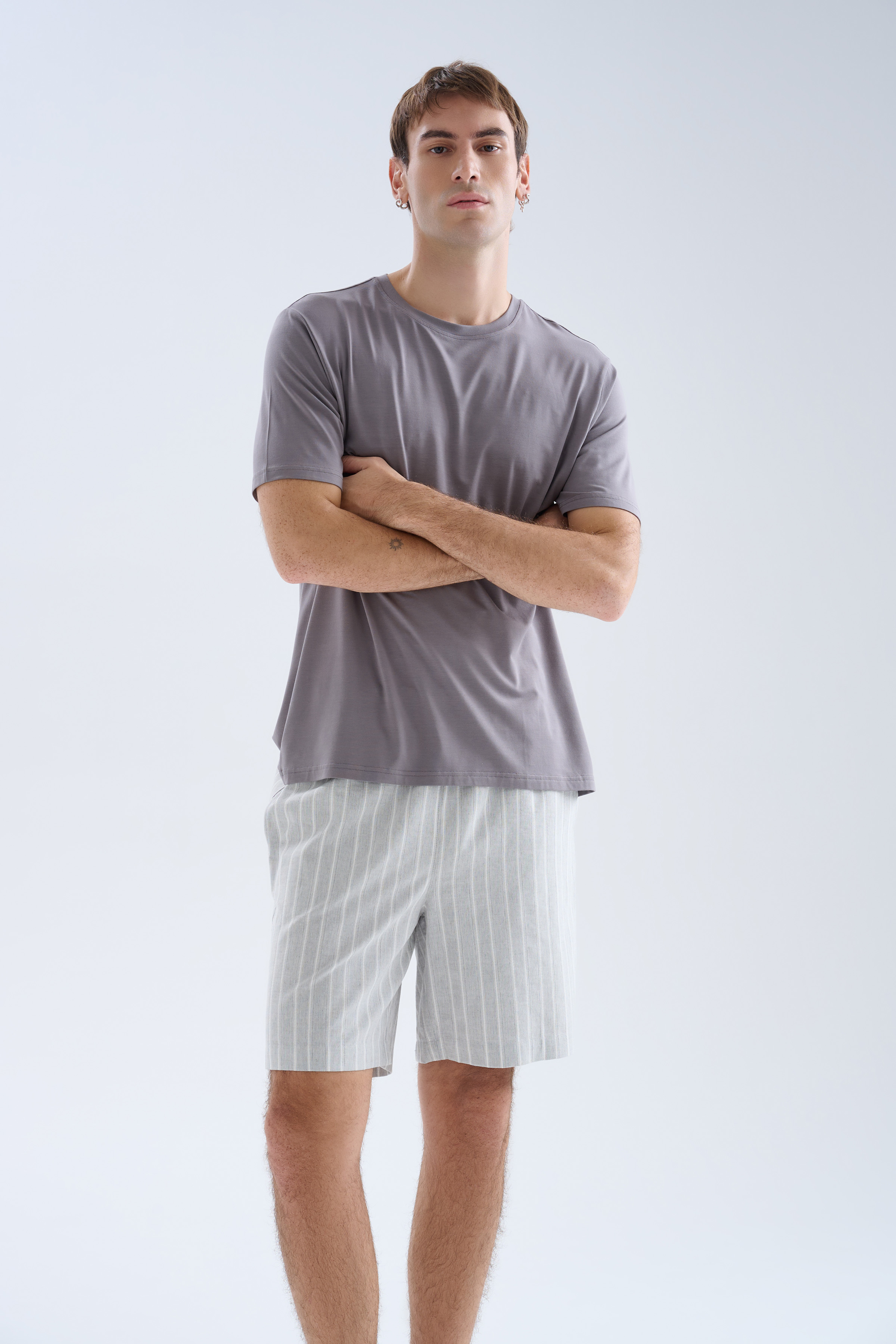 Erkek Viskoz Kısa Kollu Pijama Üstü