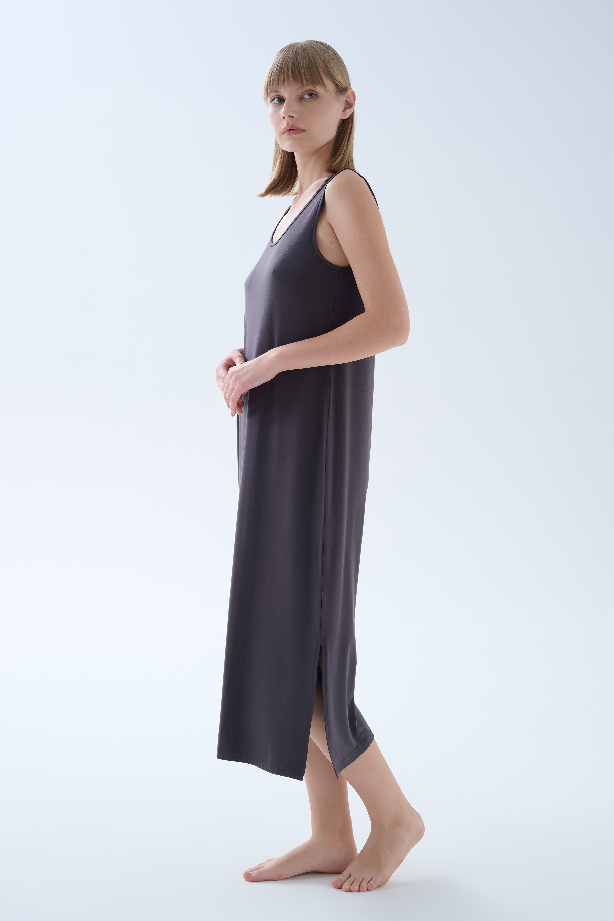 Kadın Modal Kolsuz Kalın Askılı Elbise