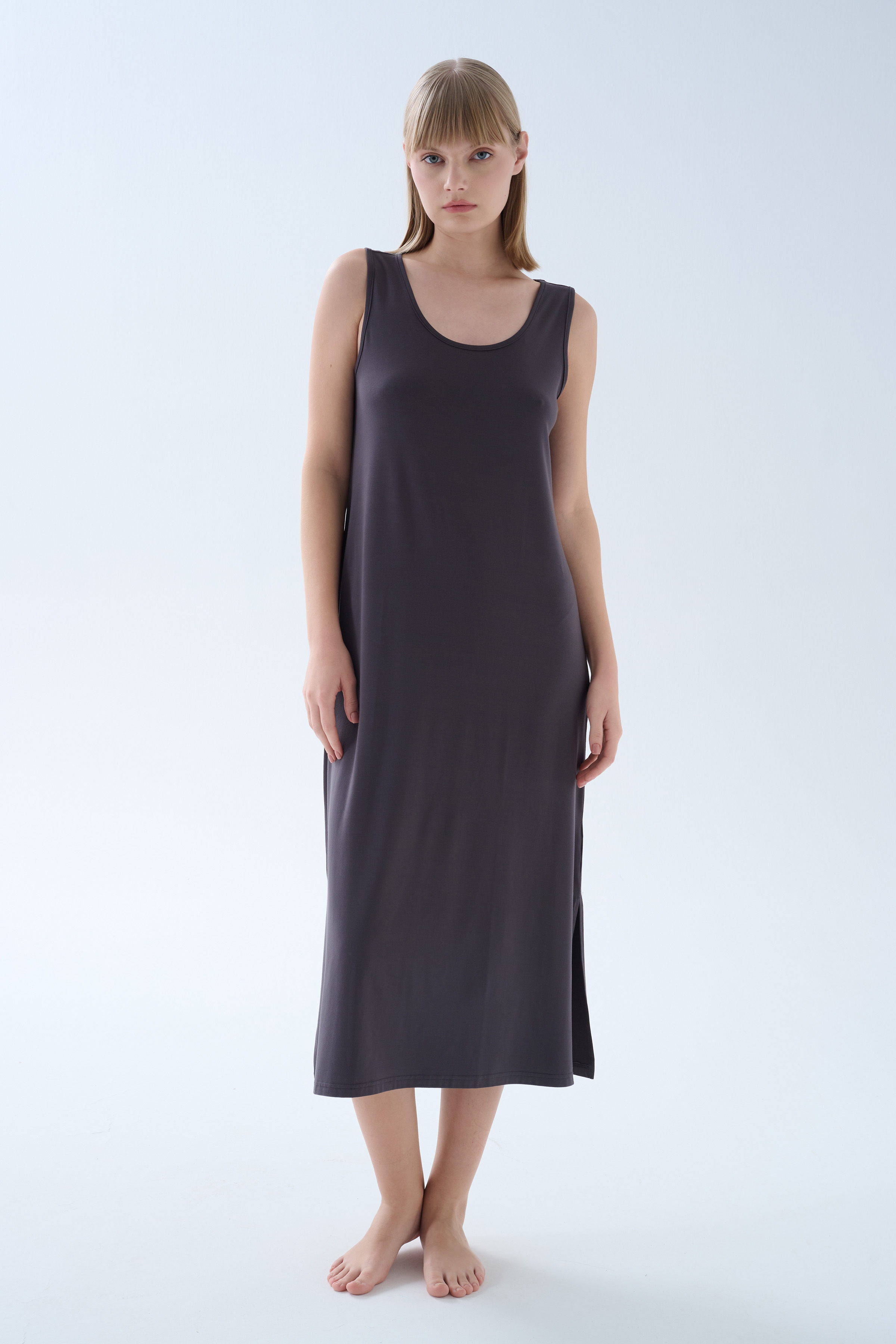 Kadın Modal Kolsuz Kalın Askılı Elbise