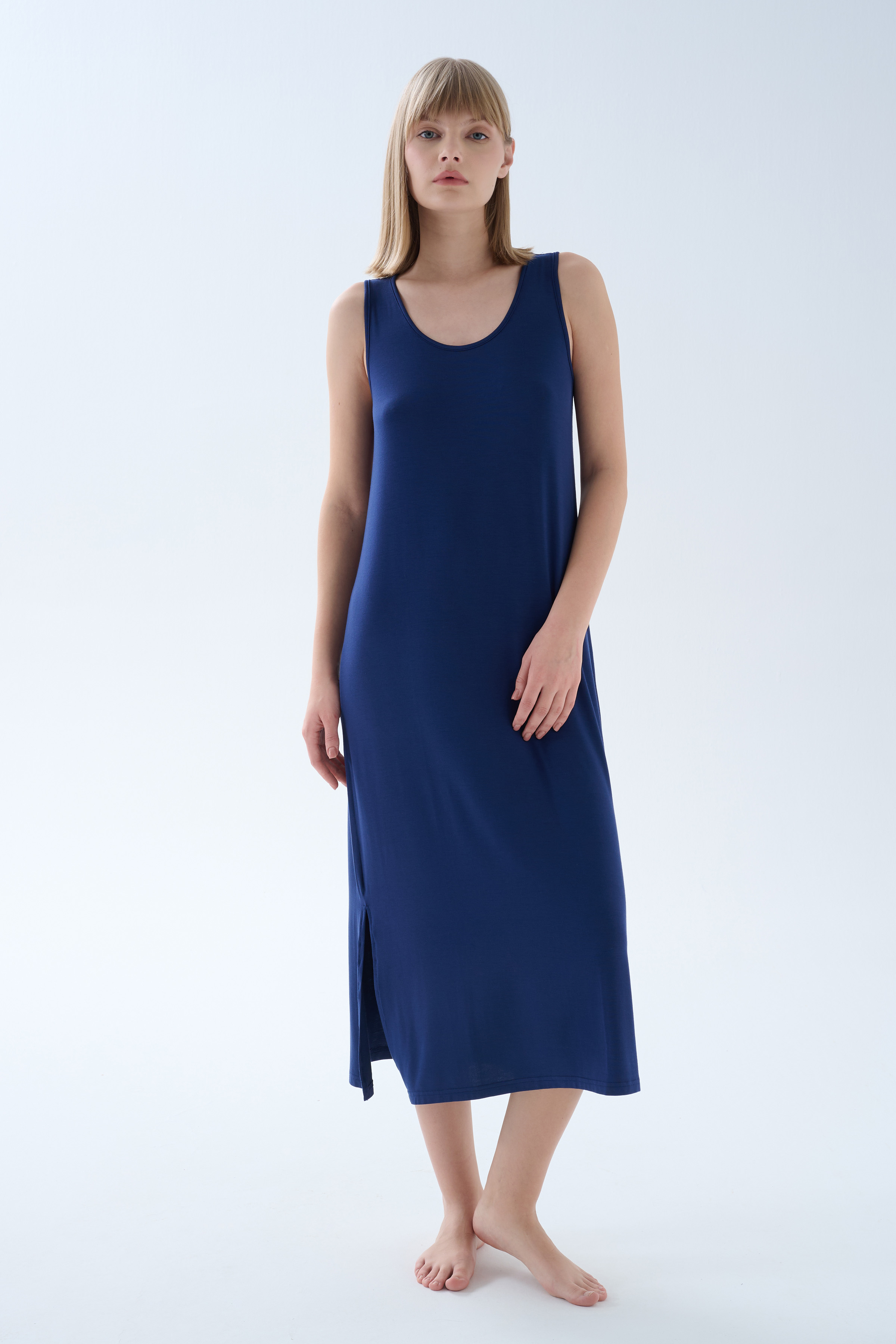 Kadın Modal Kolsuz Kalın Askılı Elbise