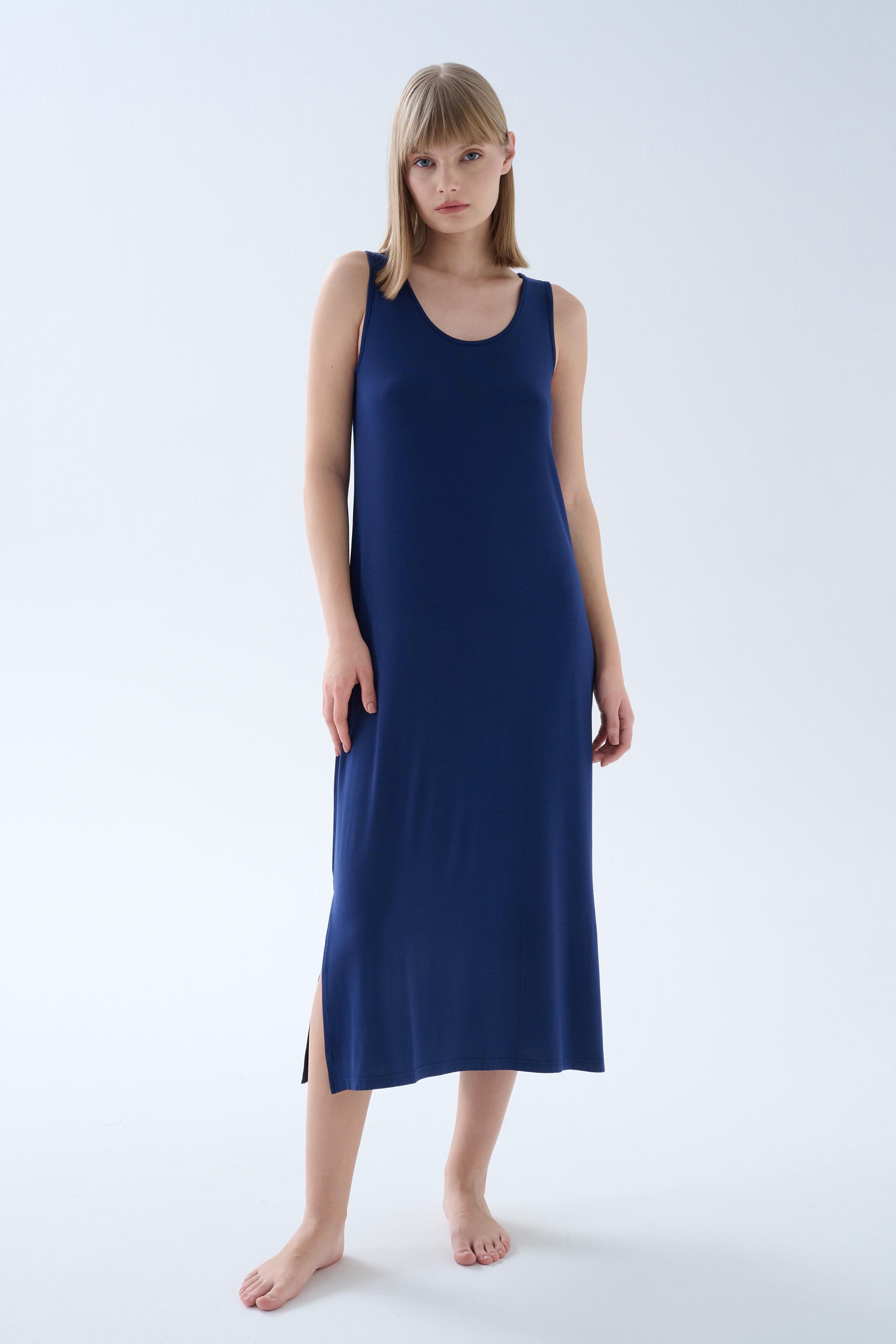 Kadın Modal Kolsuz Kalın Askılı Elbise