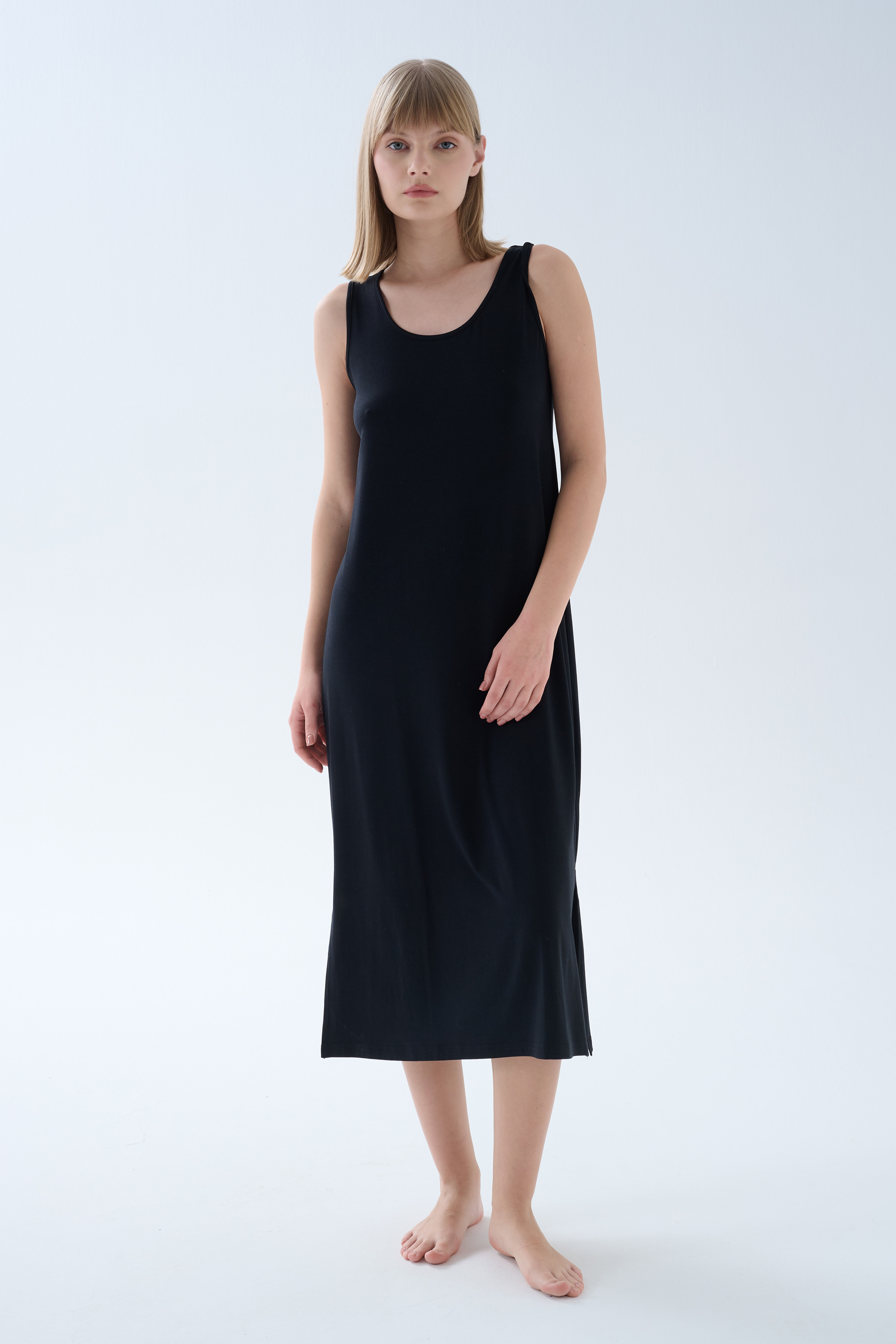 Kadın Modal Kolsuz Kalın Askılı Elbise