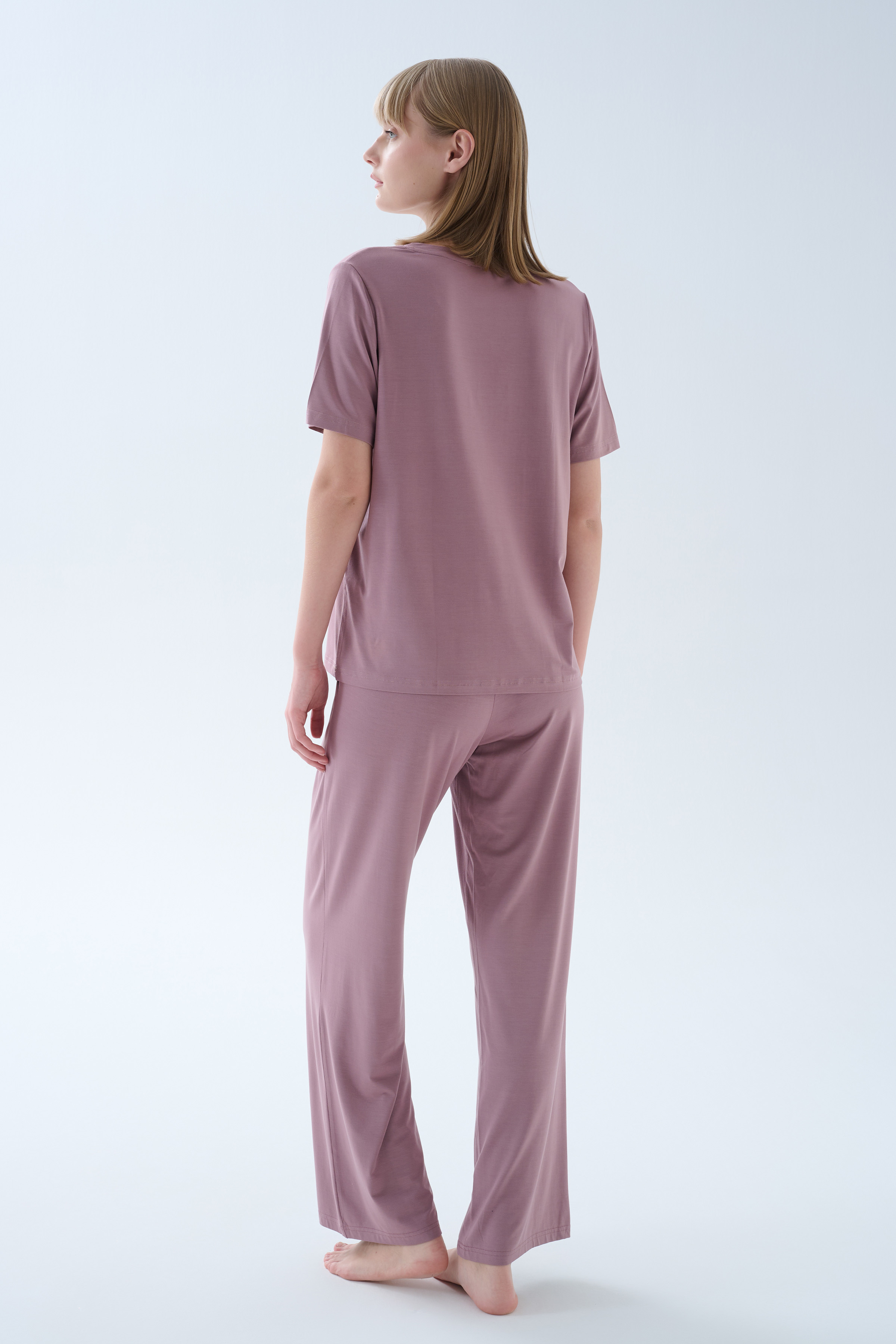 Kadın Modal Kısa Kollu V Yaka T-shirt