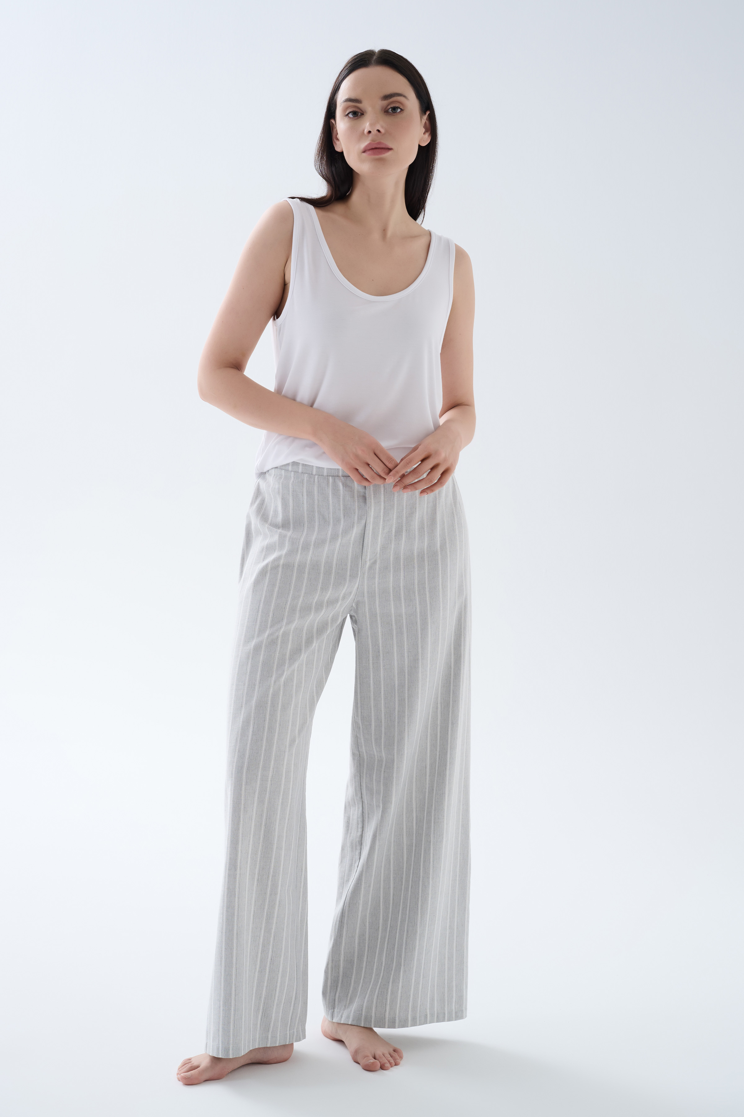 Kadın Çizgili Dokuma Pantolon	