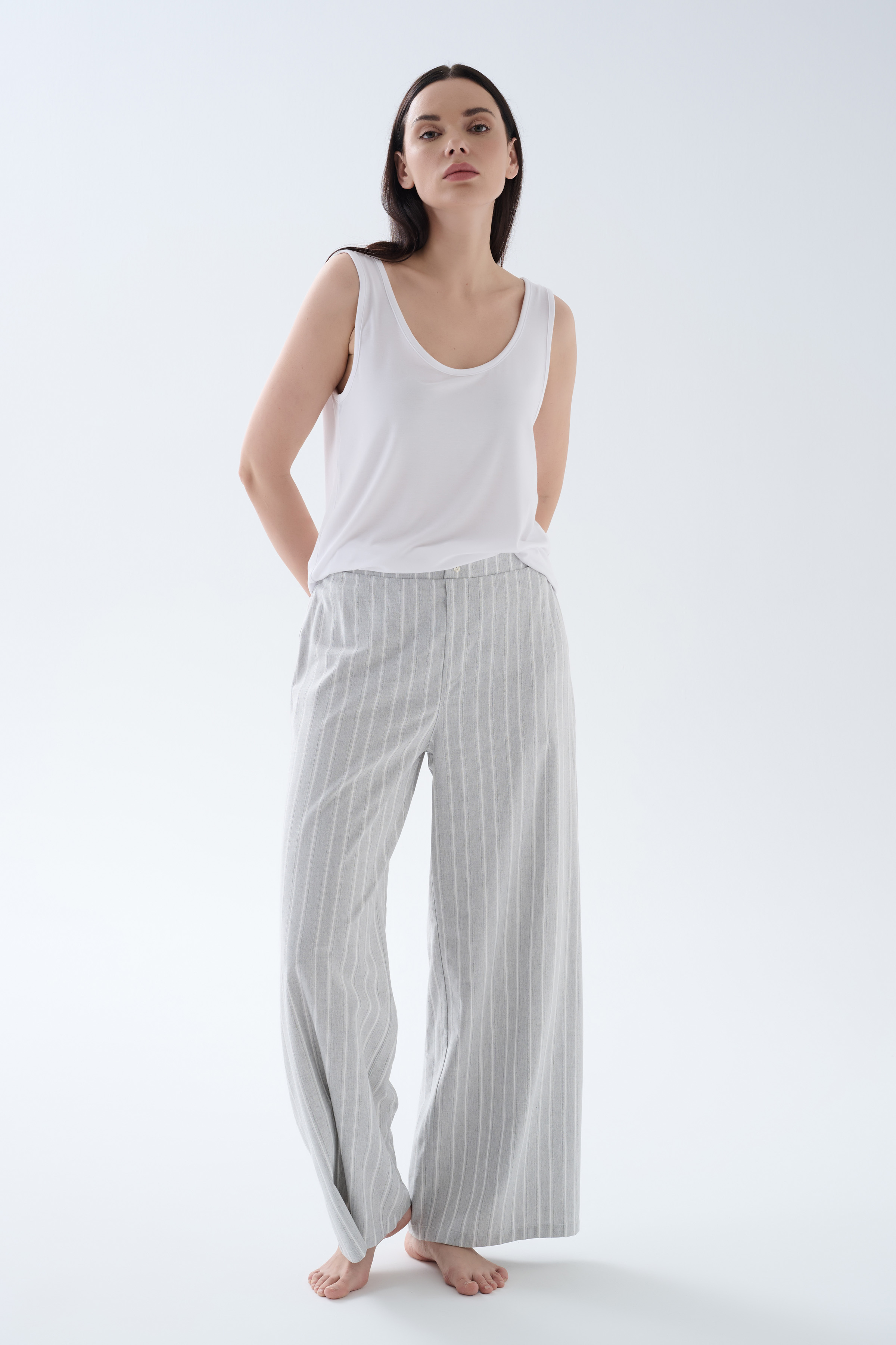 Kadın Çizgili Dokuma Pantolon	