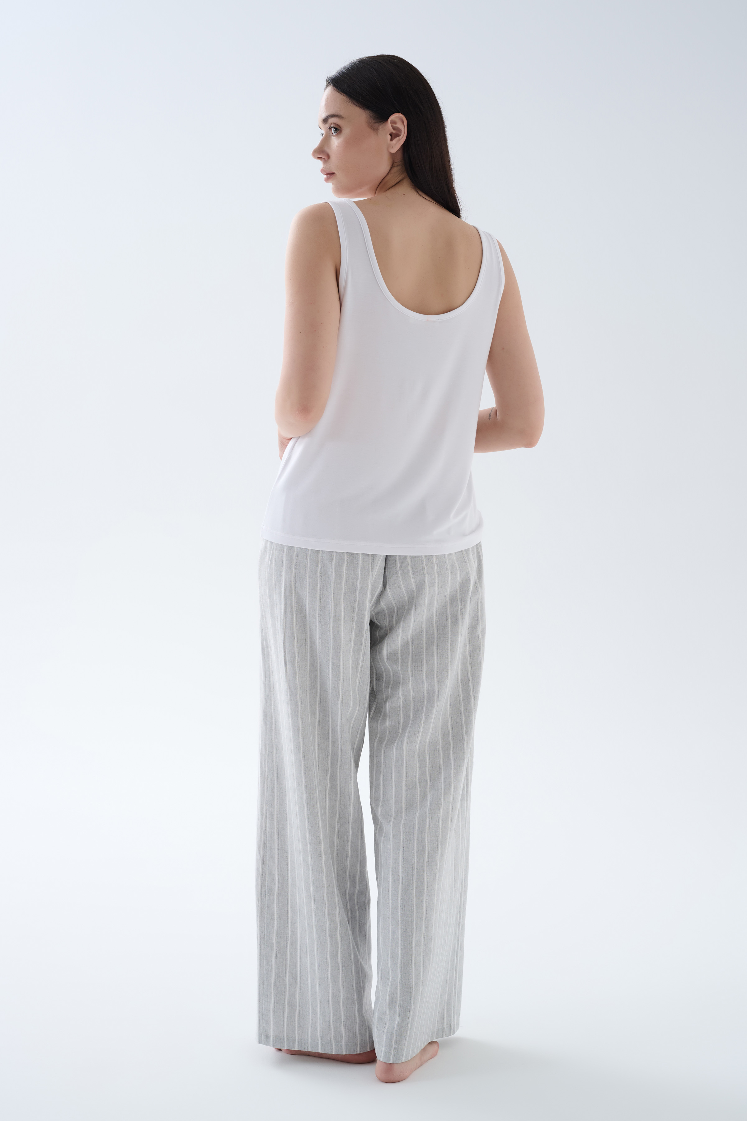 Kadın Çizgili Dokuma Pantolon	