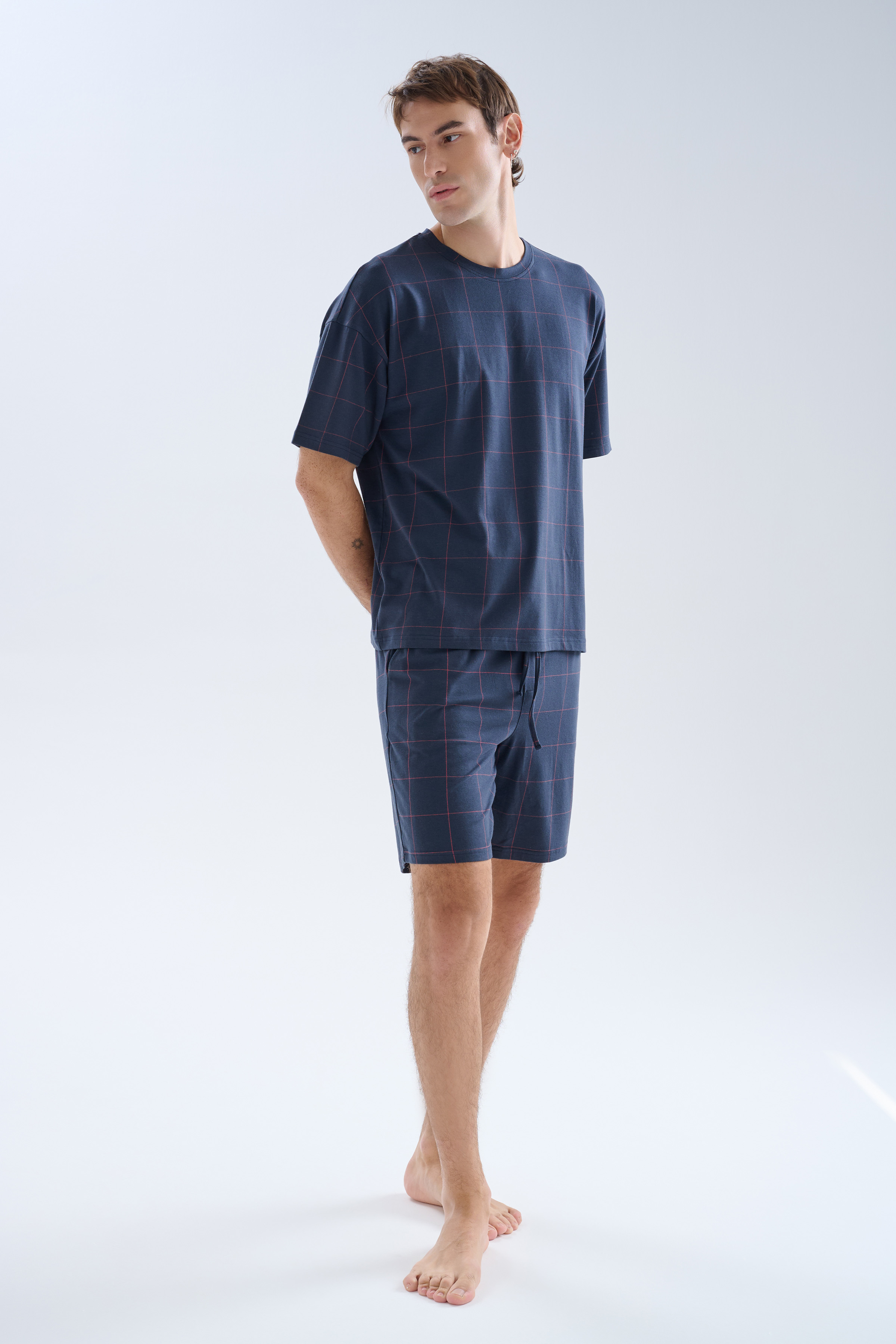 Erkek Modal Kısa Kollu Şortlu Pijama Takımı