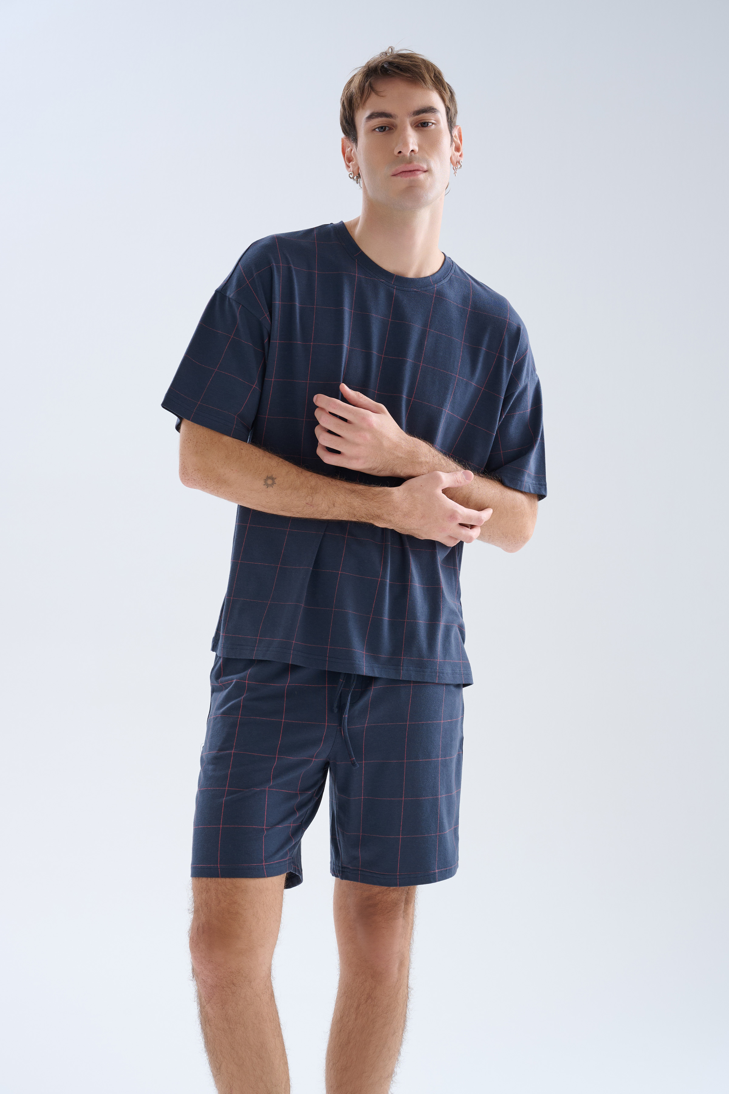 Erkek Modal Kısa Kollu Pijama Üstü