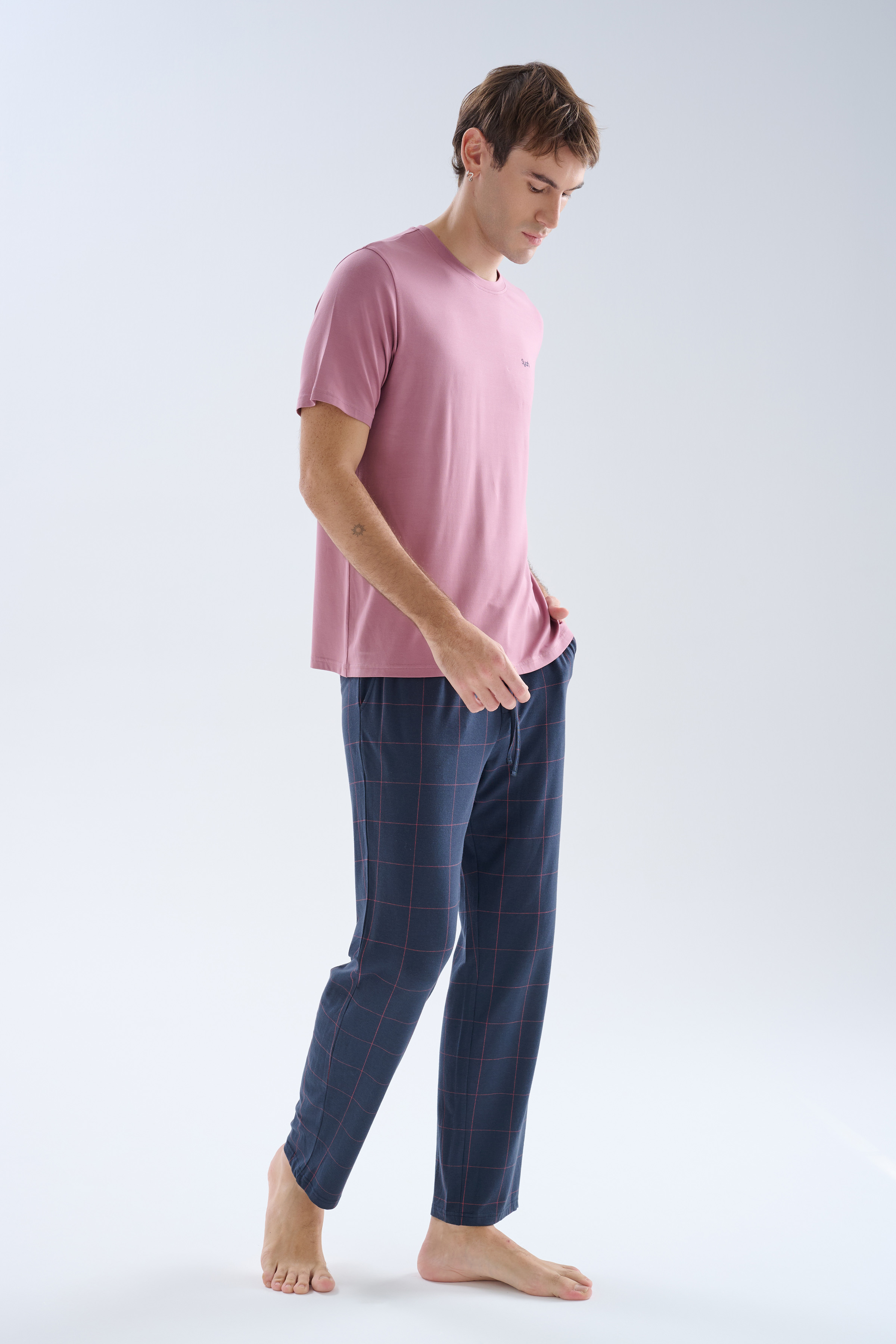 Erkek Modal Kısa Kollu Pijama Üstü