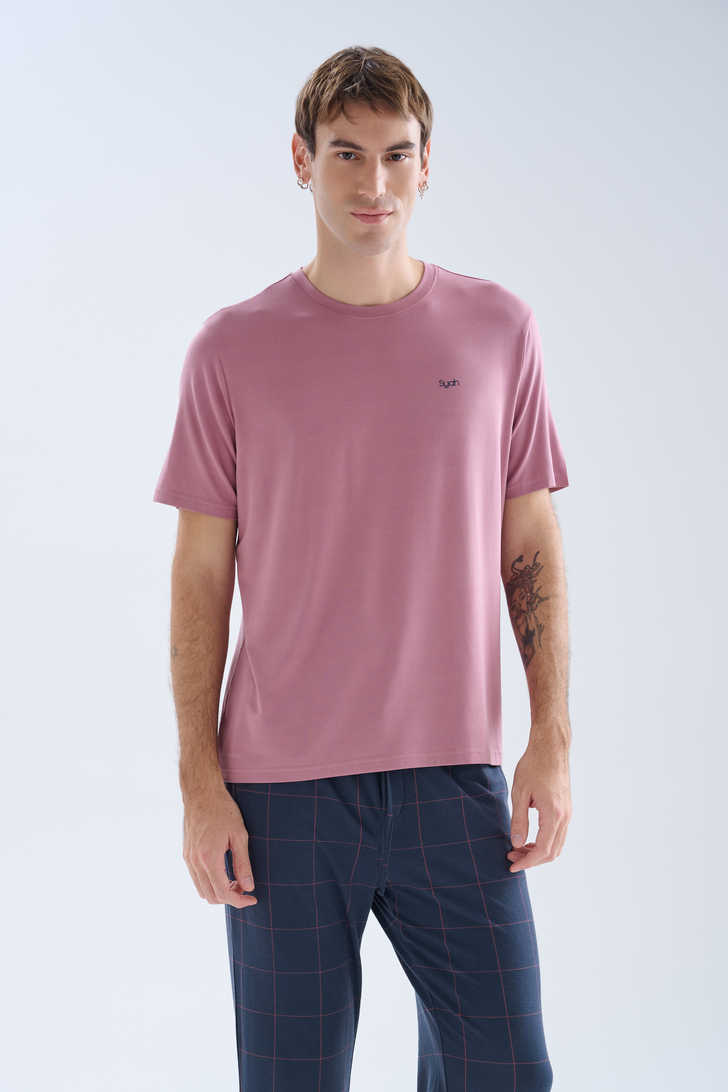 Erkek Modal Kısa Kollu Pijama Üstü