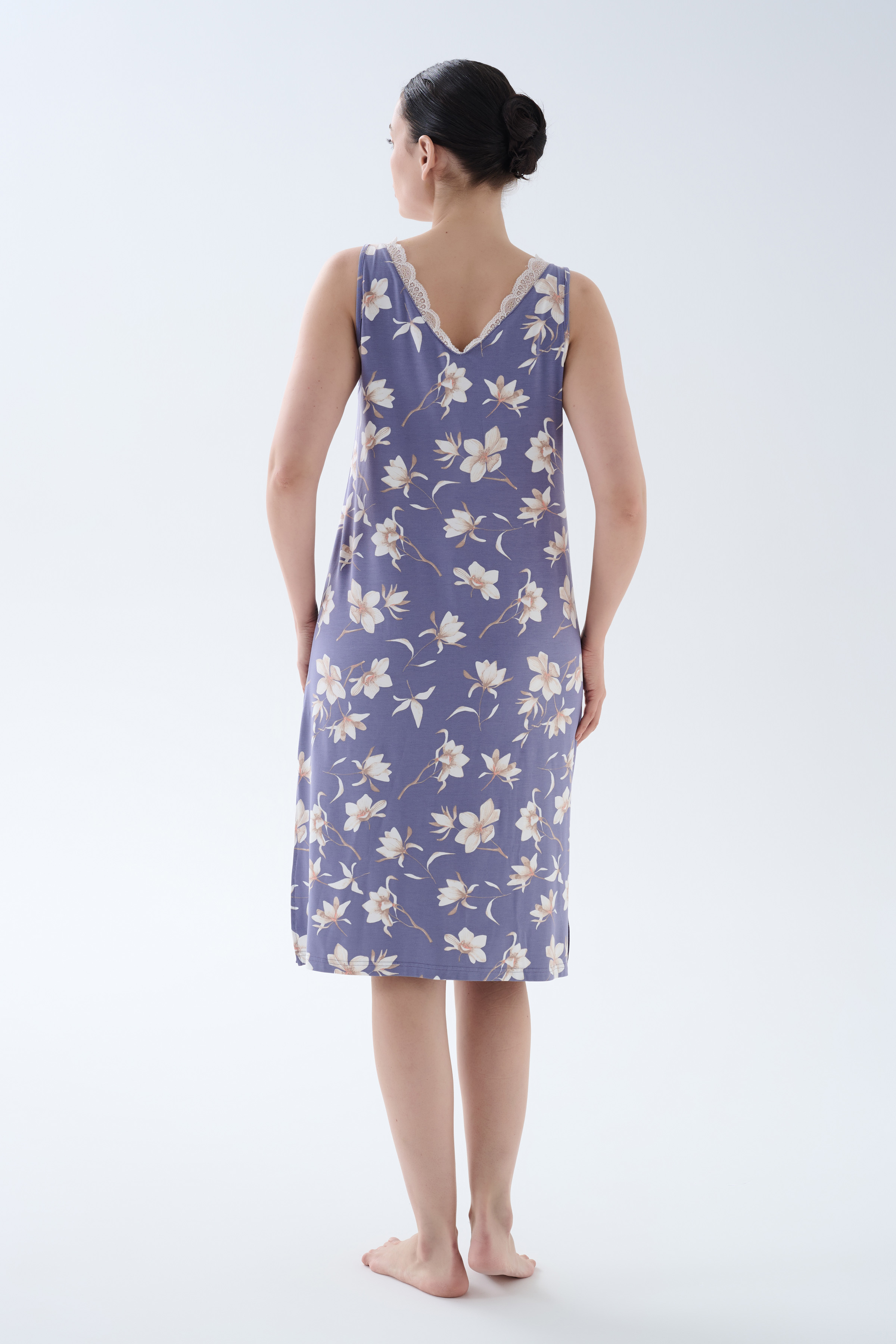 Hamile Viskoz Kolsuz V Yaka Dantelli Gecelik