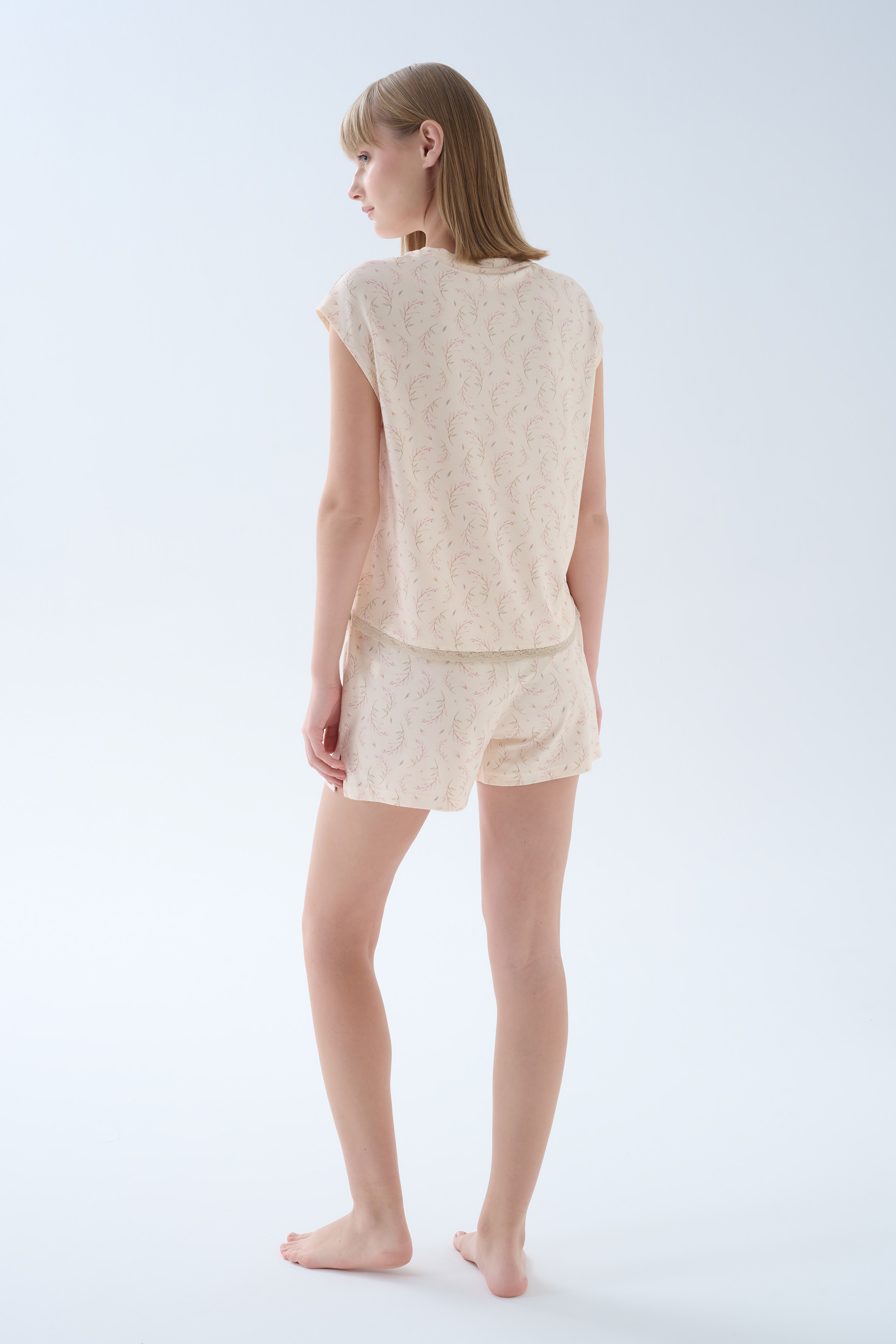 Kadın Viskoz Kolsuz Şortlu Pijama Takımı