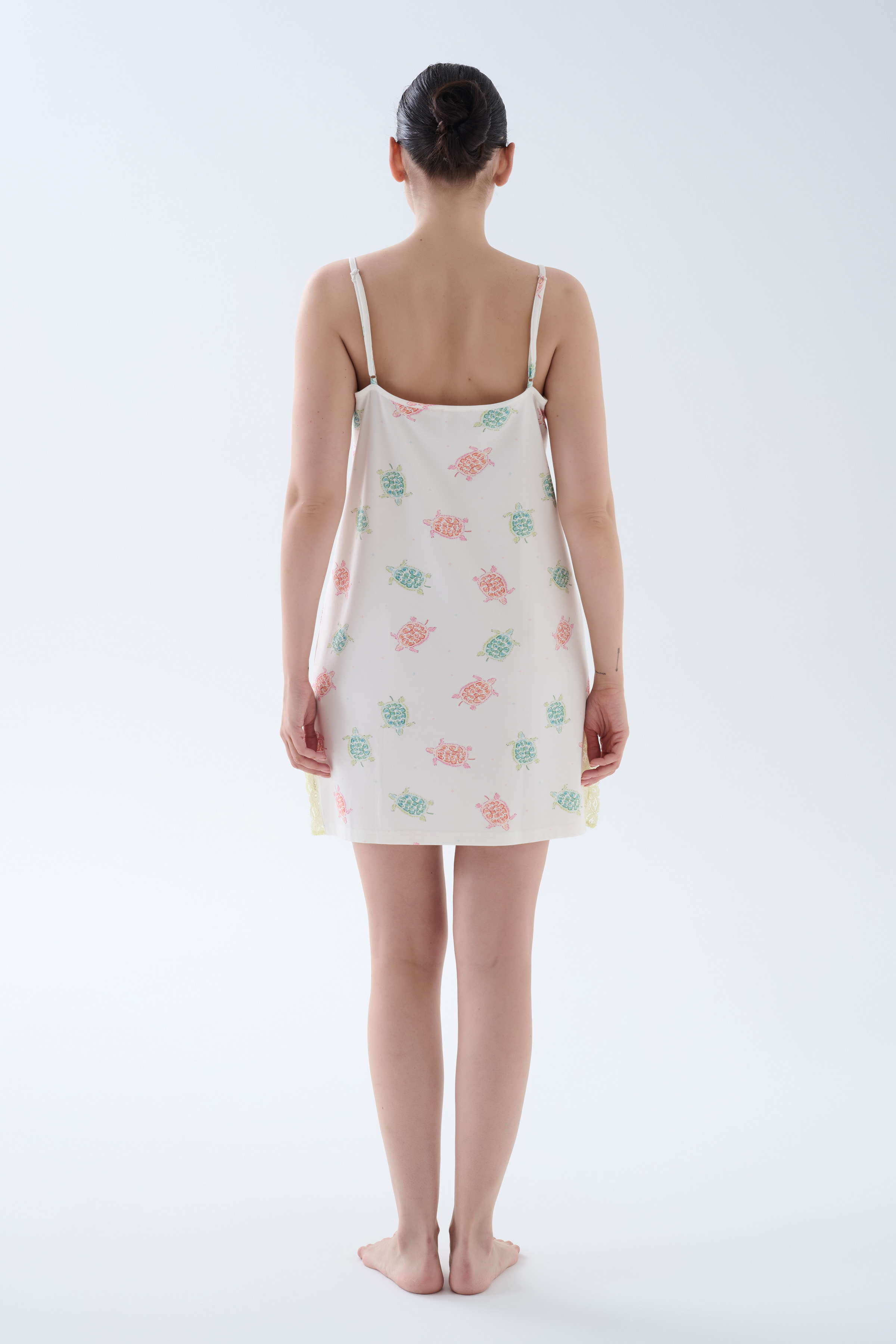 Kadın Pamuklu Ayarlanır İp Askılı Dantelli Gecelik