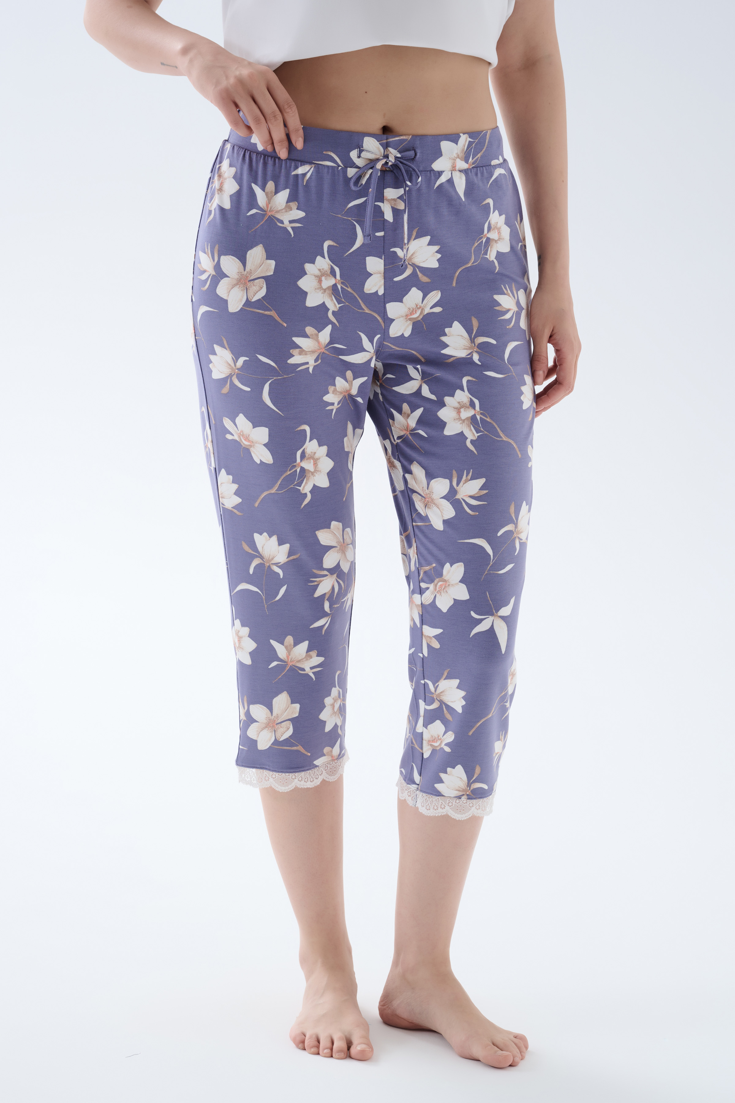 Kadın Viskoz Dantel Detaylı Midi Pijama Altı