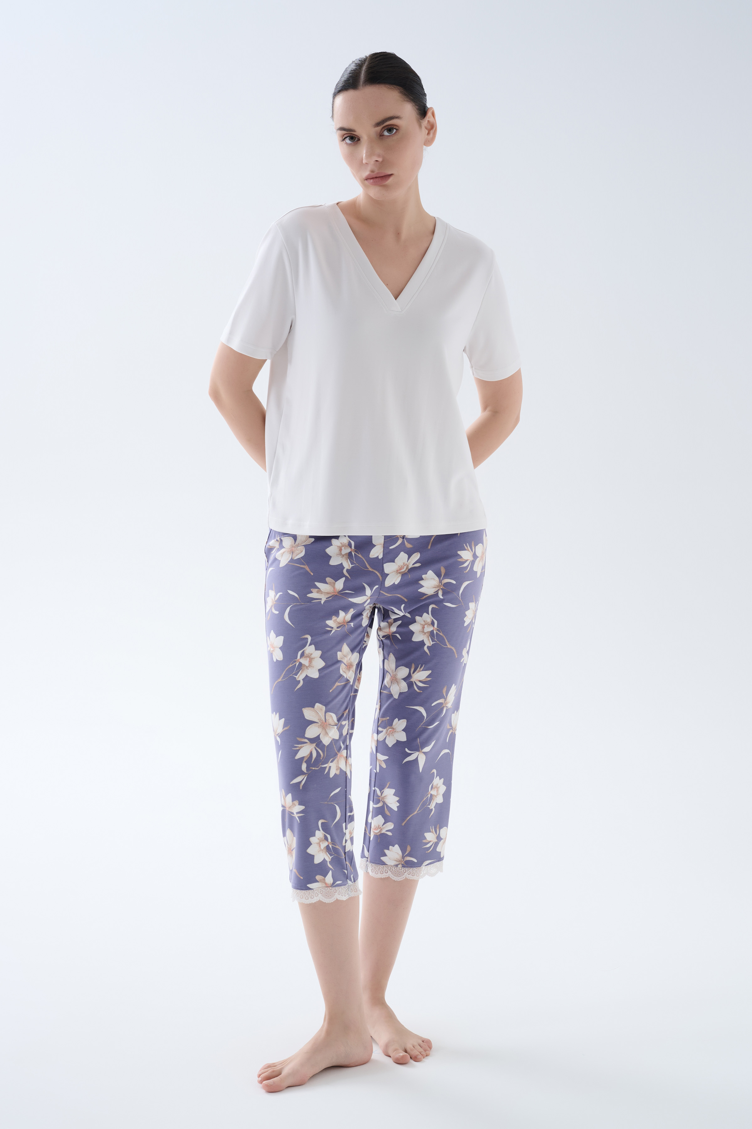 Kadın Viskoz Dantel Detaylı Midi Pijama Altı