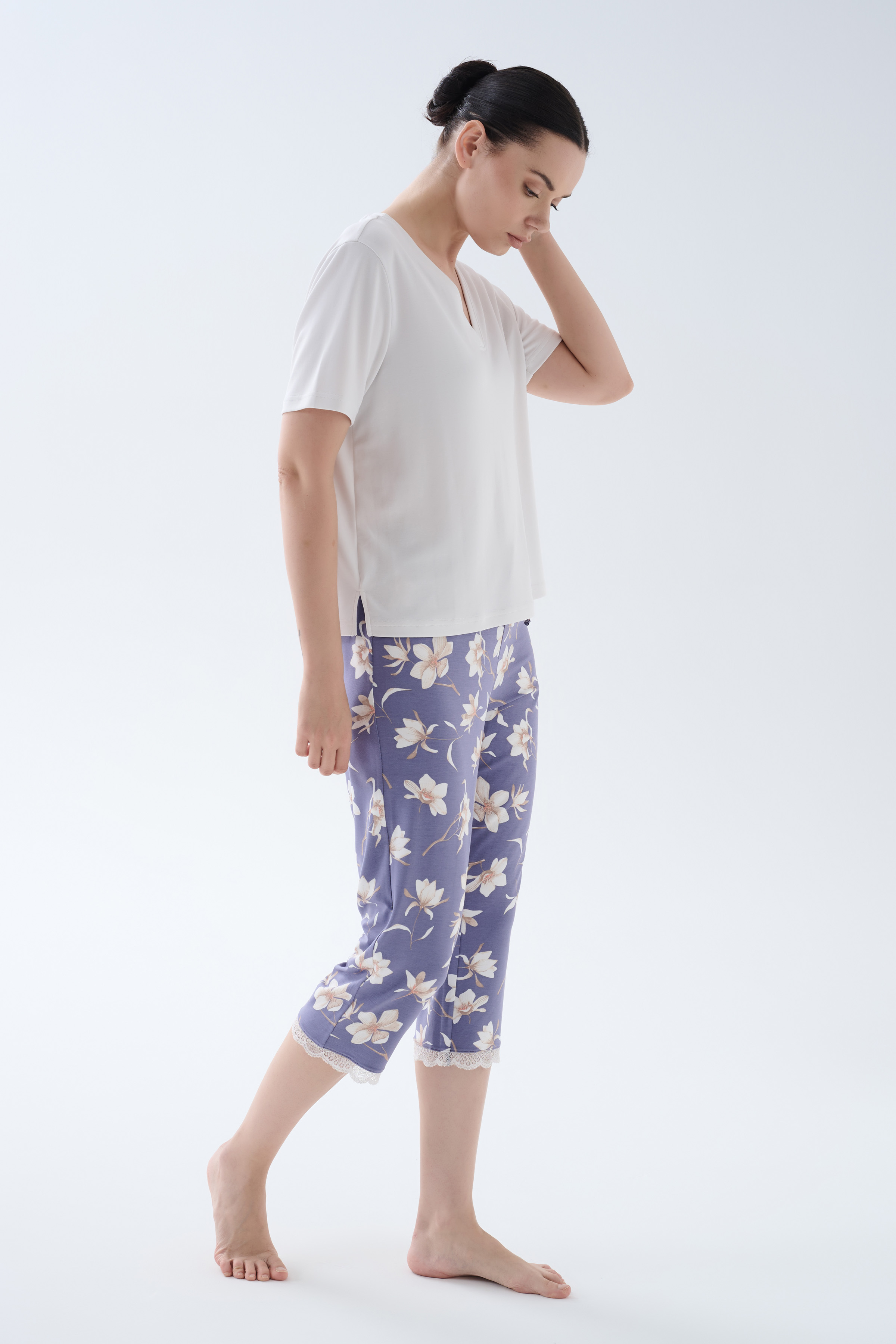 Kadın Viskoz Dantel Detaylı Midi Pijama Altı