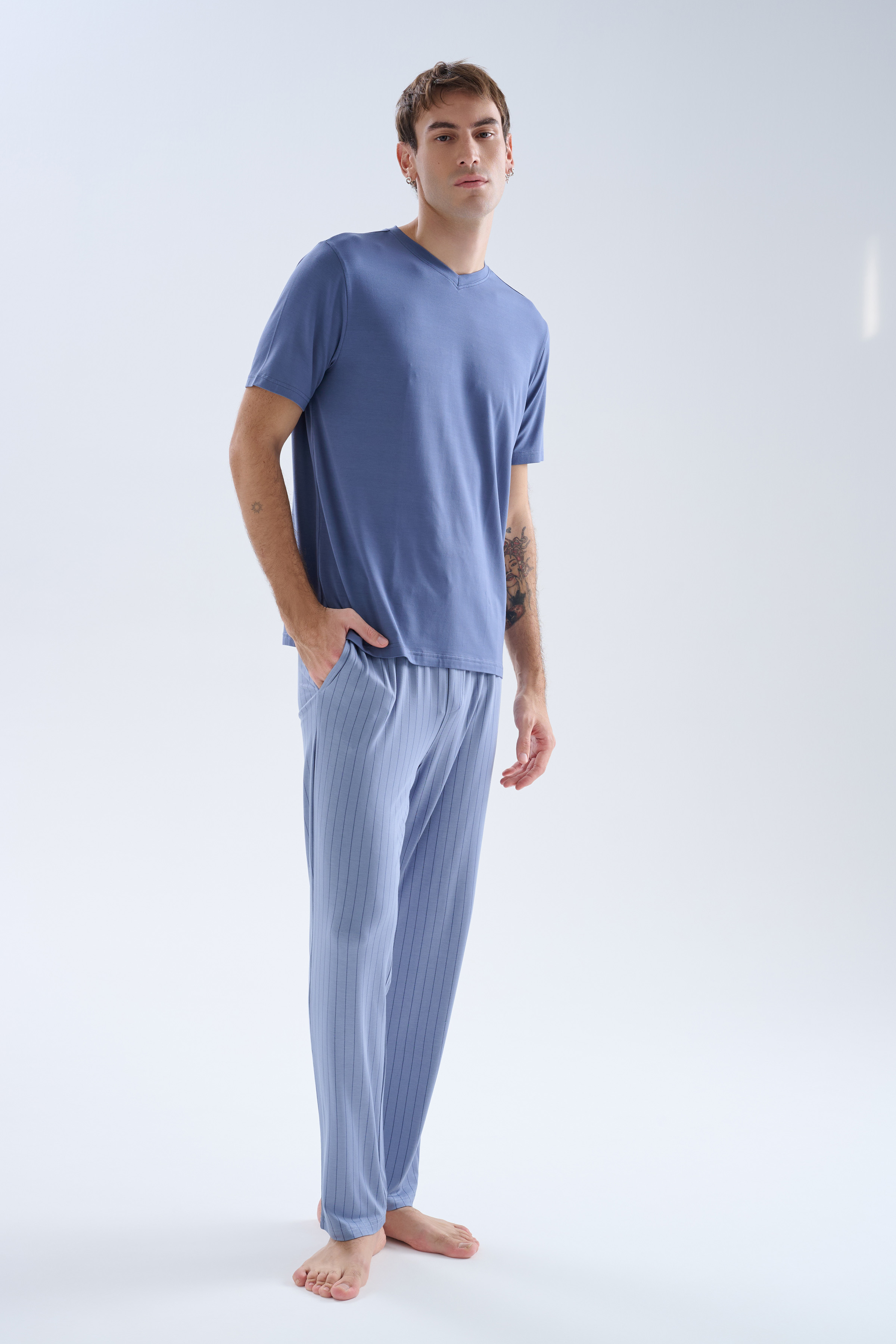 Erkek Viskoz Cepli Uzun Pijama Altı