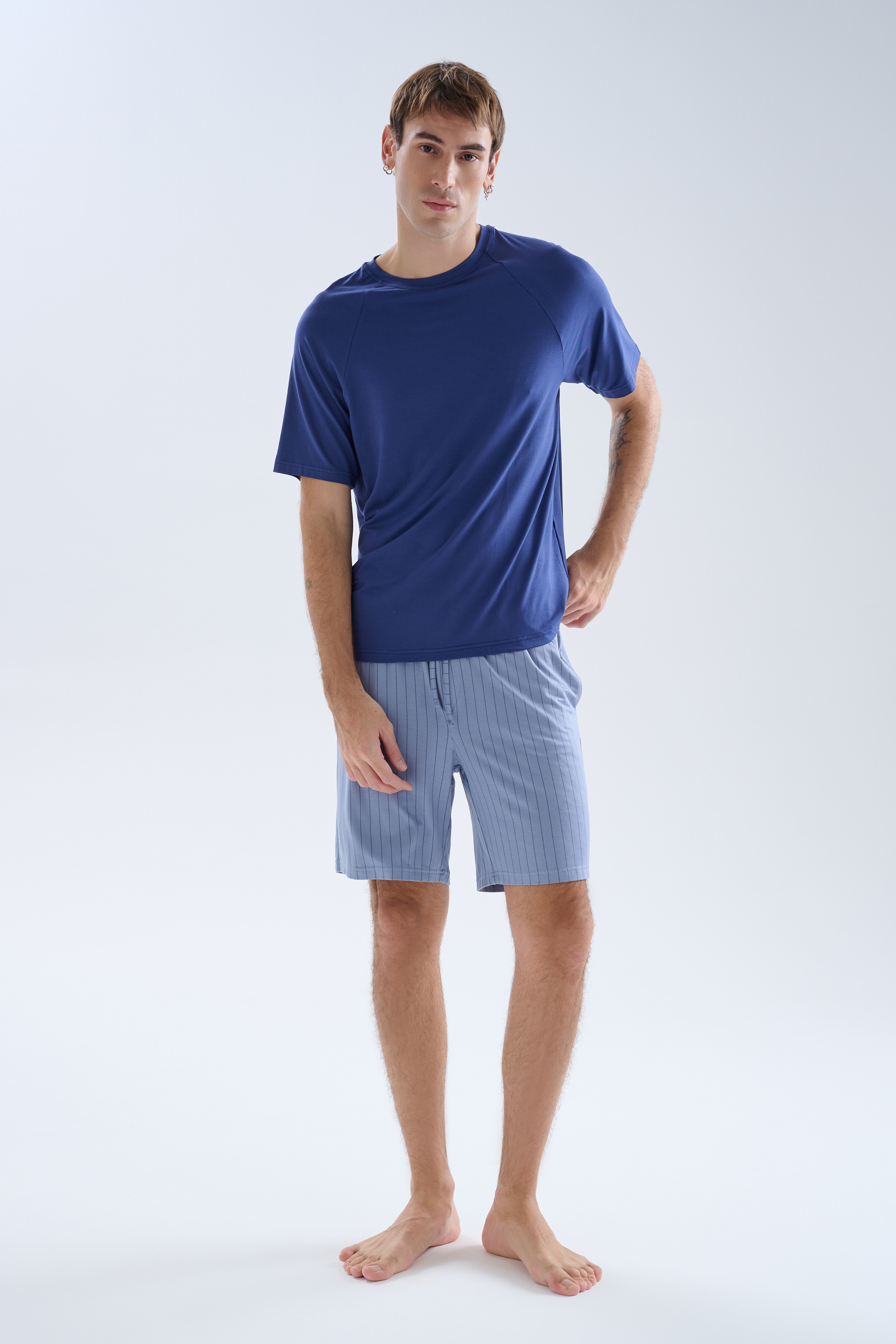 Erkek Viskoz Reglan Kısa Kollu Pijama Üstü