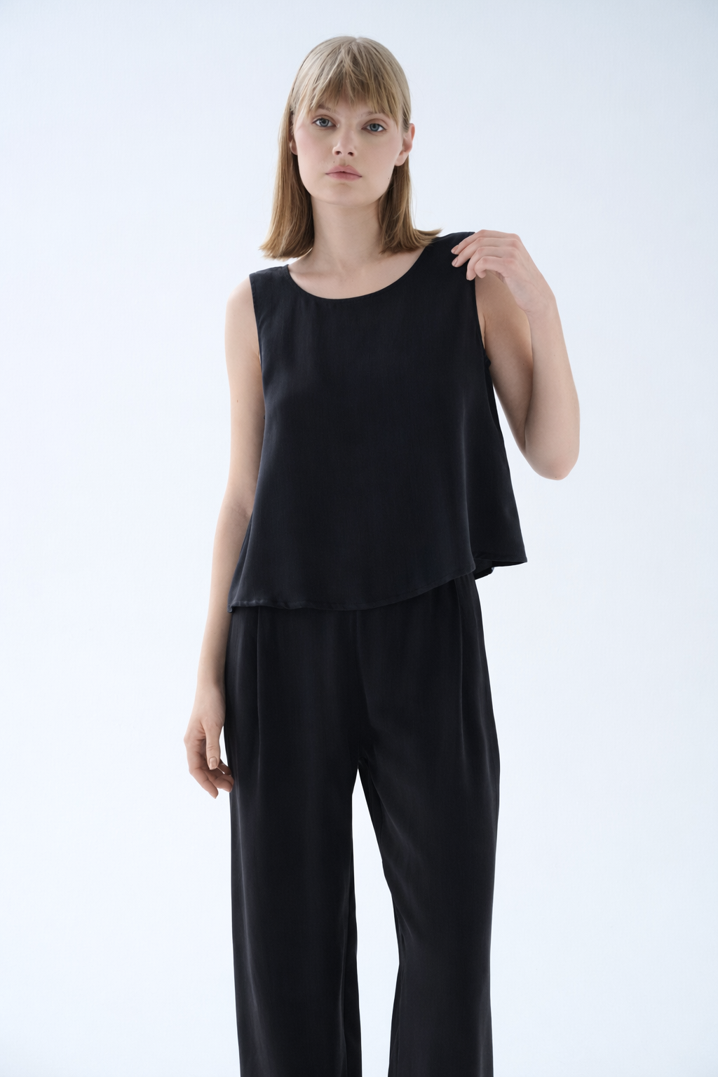 Kadın Vegan Dokuma Kalın Askılı Atlet