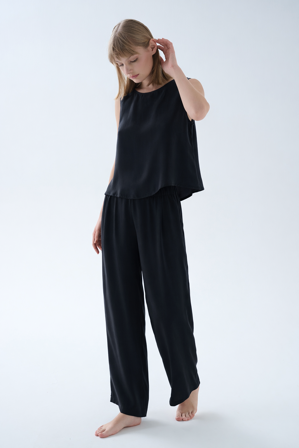 Kadın Vegan Dokuma Pili Detaylı Pantolon