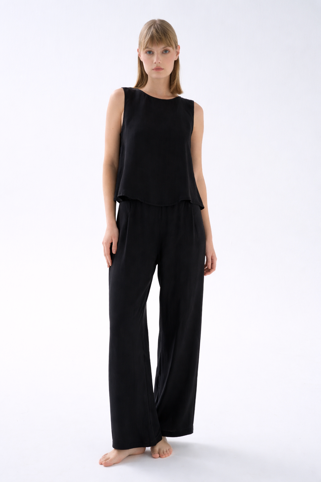 Kadın Vegan Dokuma Pili Detaylı Pantolon