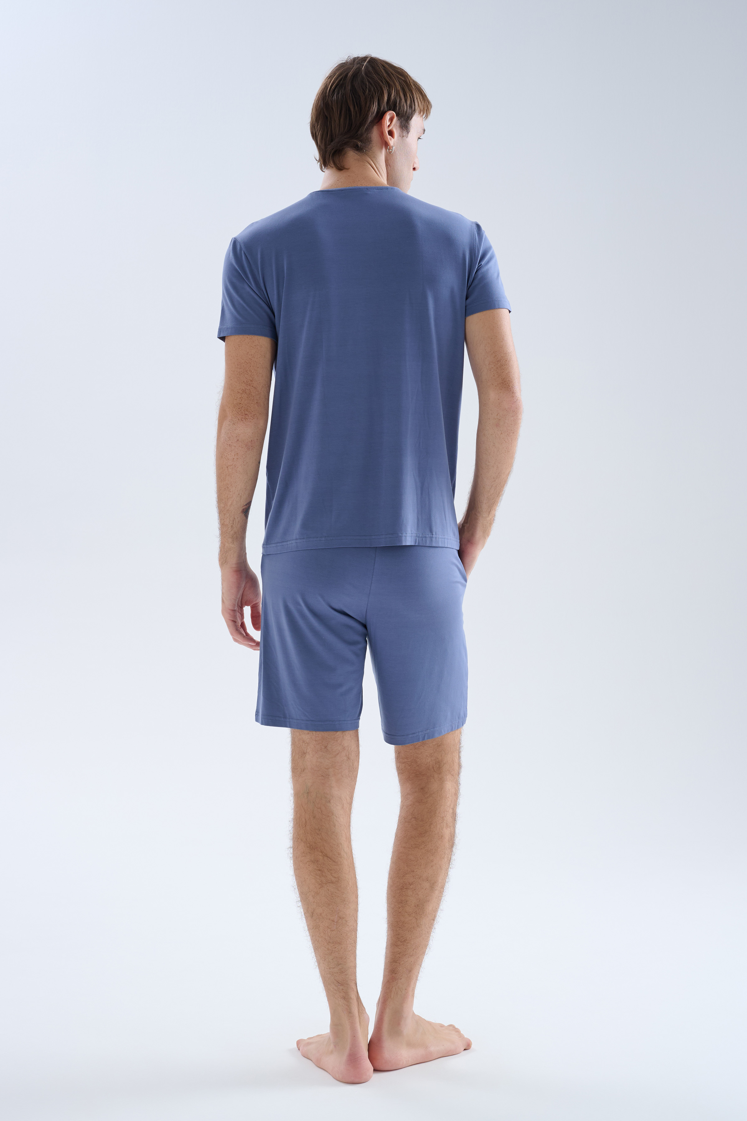 Erkek Modal Bisiklet Yaka Kısa Kollu T-shirt