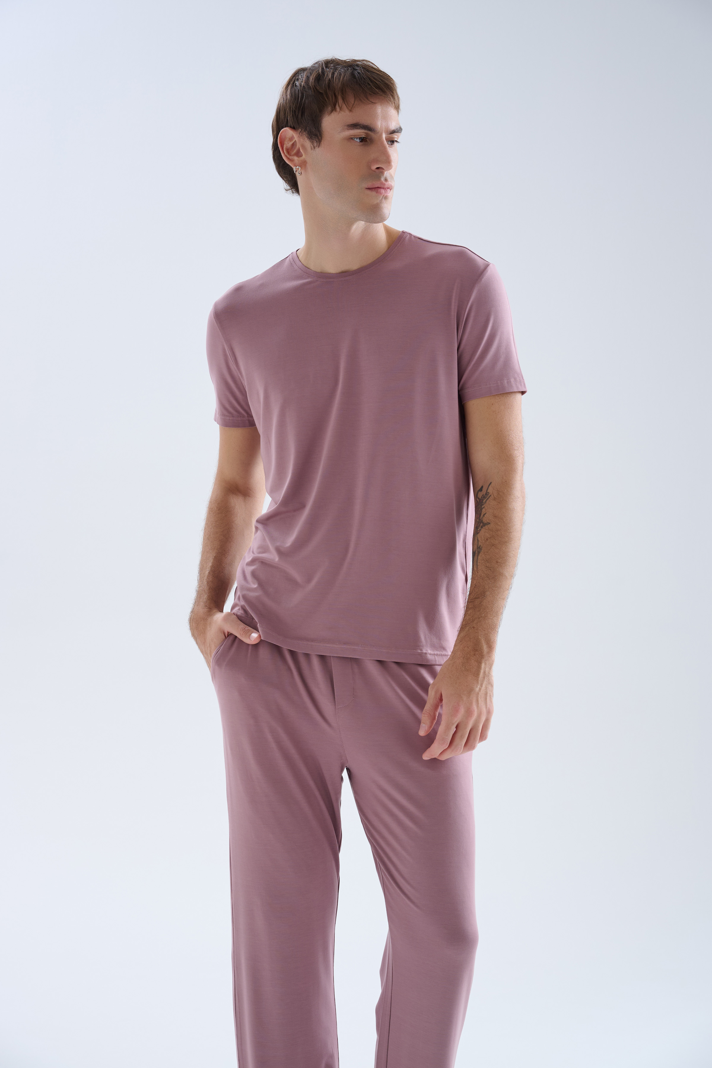 Erkek Modal Bisiklet Yaka Kısa Kollu T-shirt