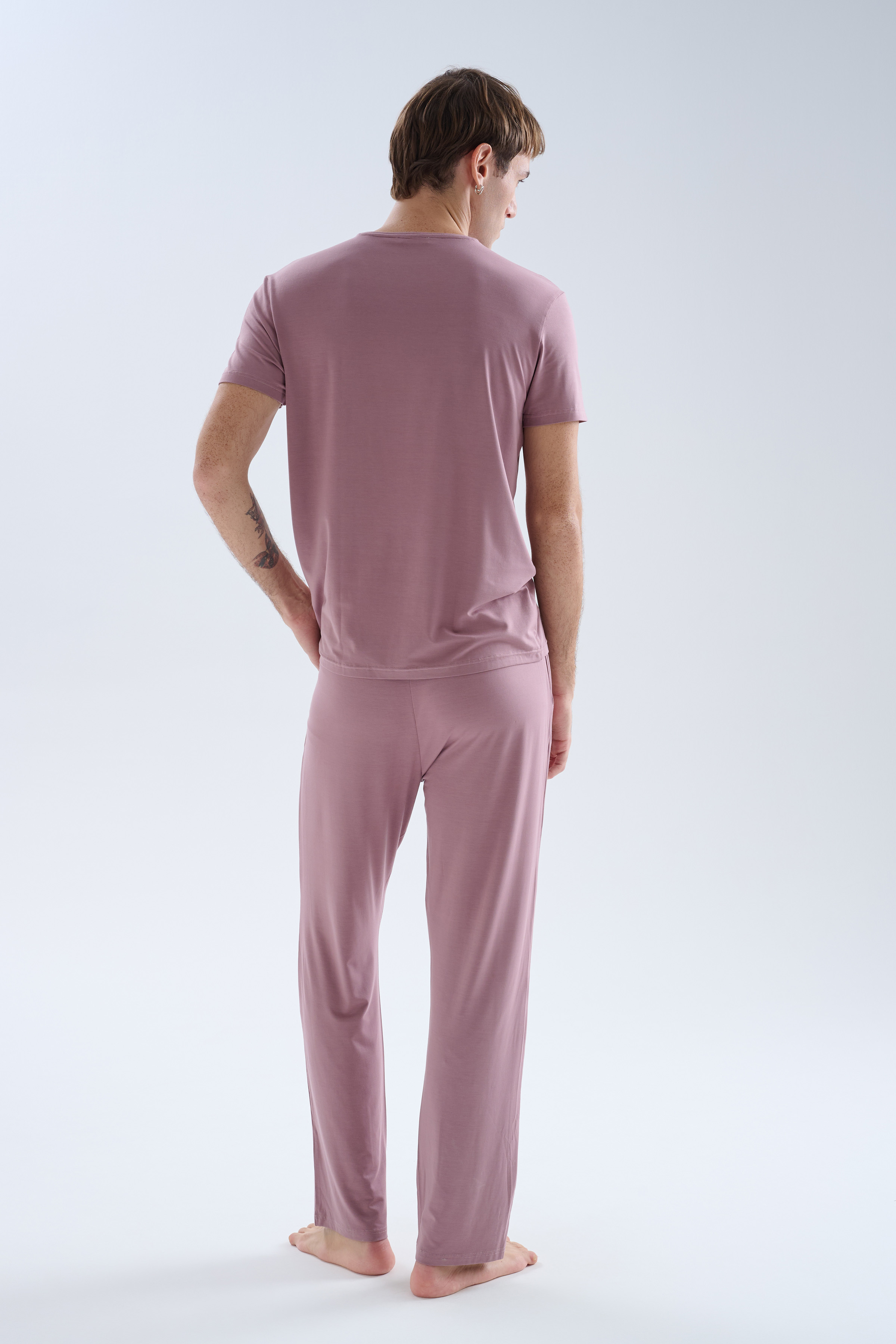 Erkek Modal Bisiklet Yaka Kısa Kollu T-shirt