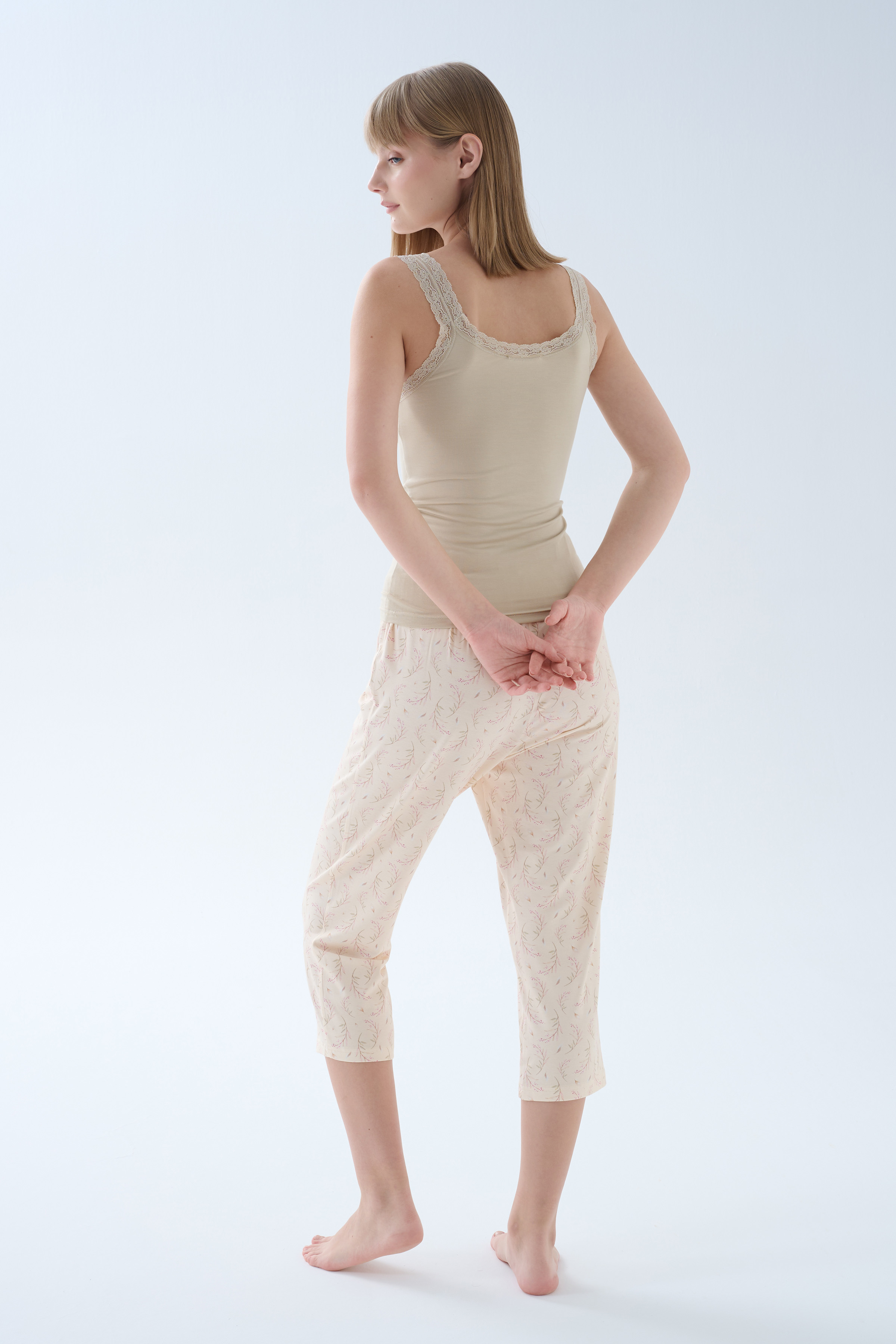 Kadın Viskoz Kapri Pijama Altı