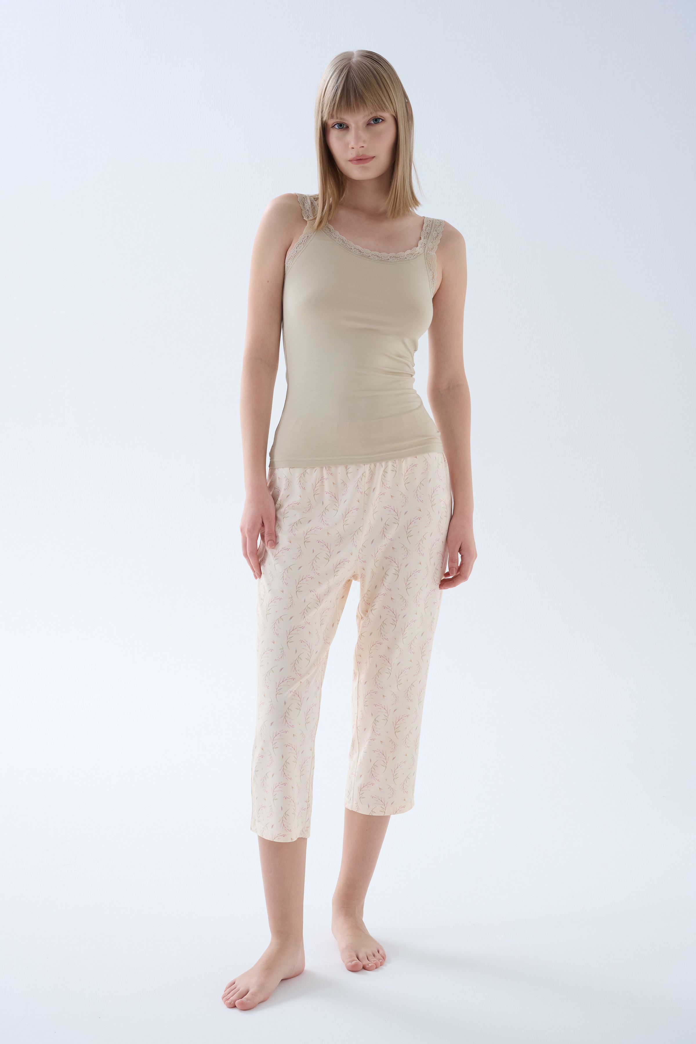Kadın Viskoz Kapri Pijama Altı