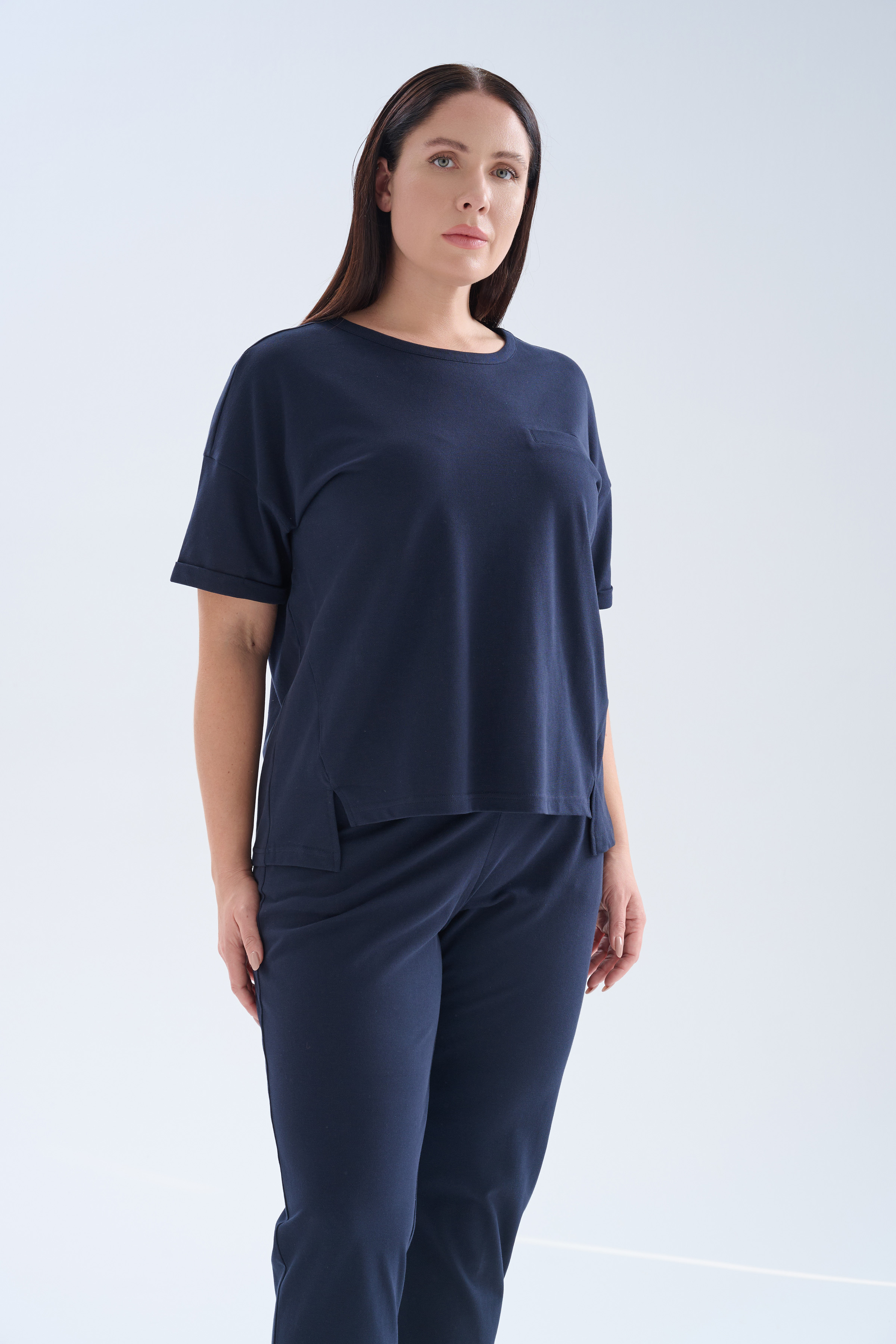 Kadın Büyük Beden Pamuklu Pique İkili Takım