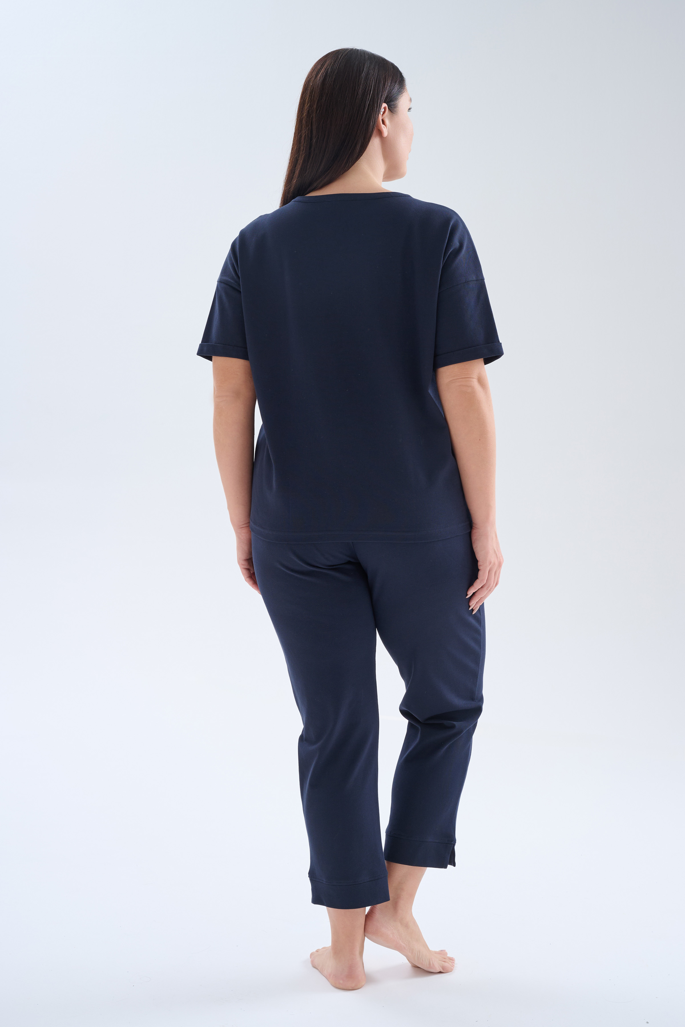 Kadın Büyük Beden Pamuklu Pique İkili Takım