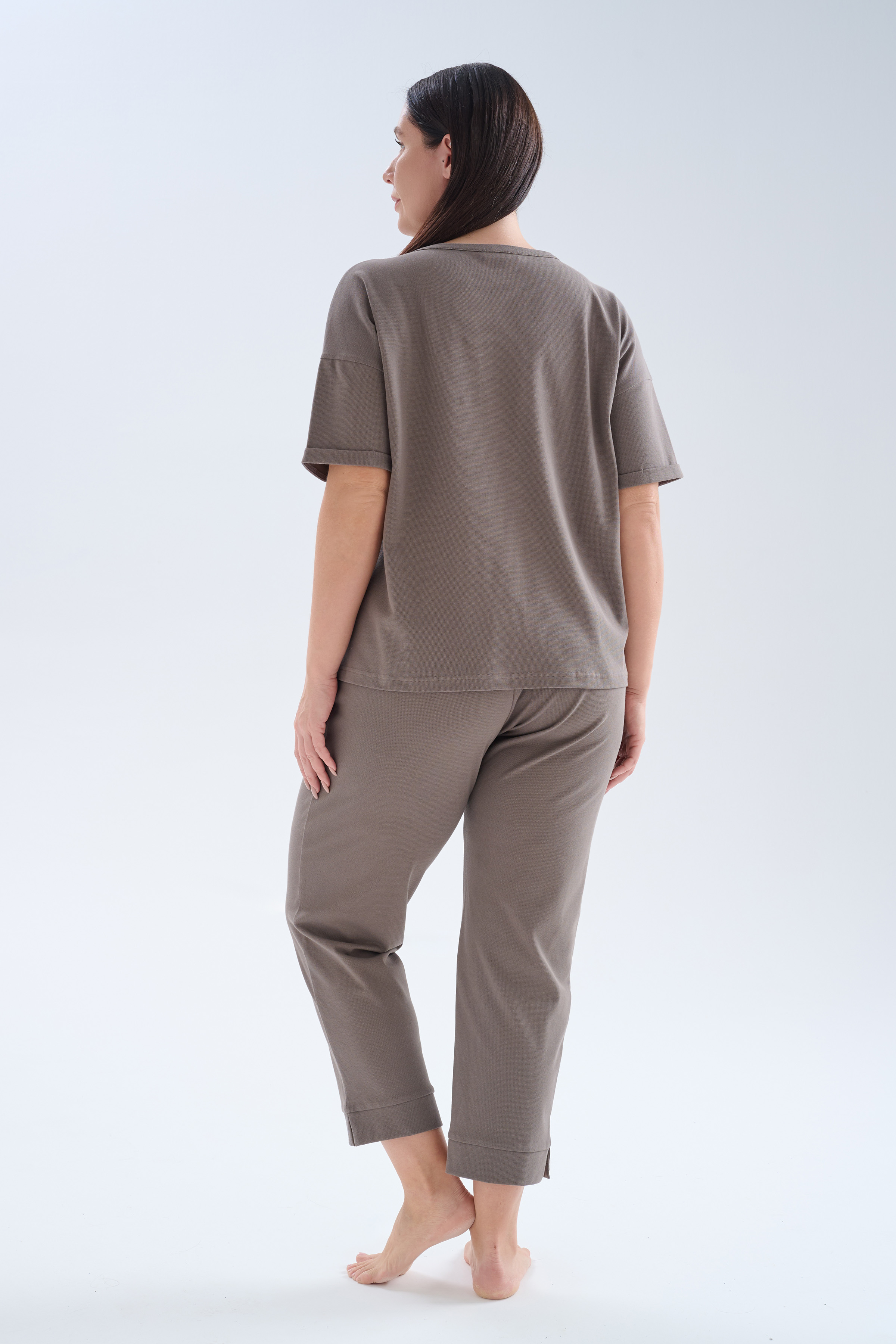 Kadın Büyük Beden Pamuklu Pique İkili Takım
